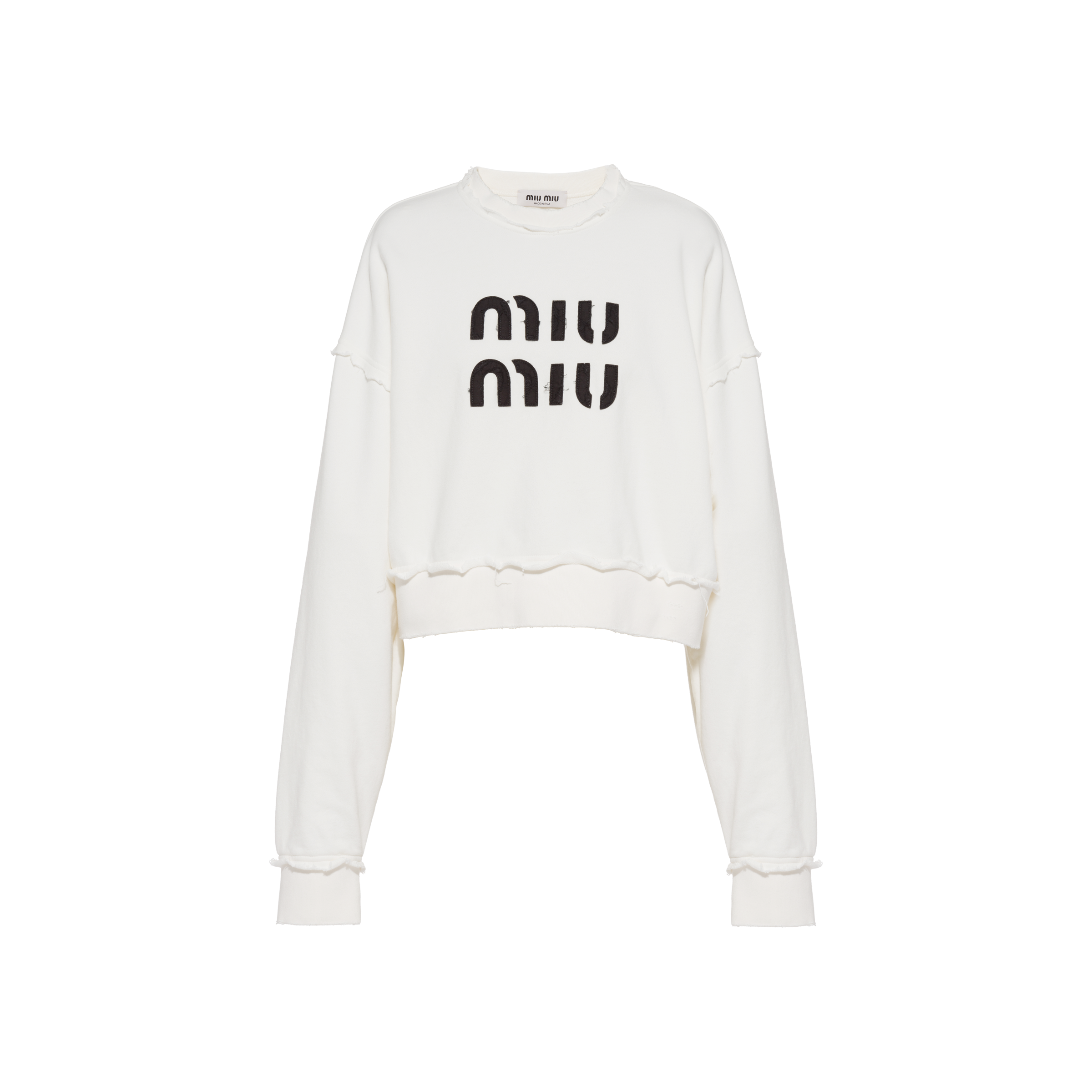 MIU MIU EMBROIDERED COTTON SWEATSHIRT