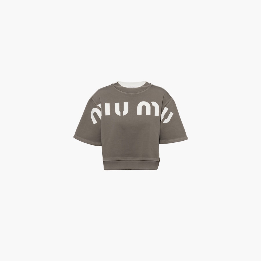 MIUMIU STRIPED KNIT T-SHIRT 273767