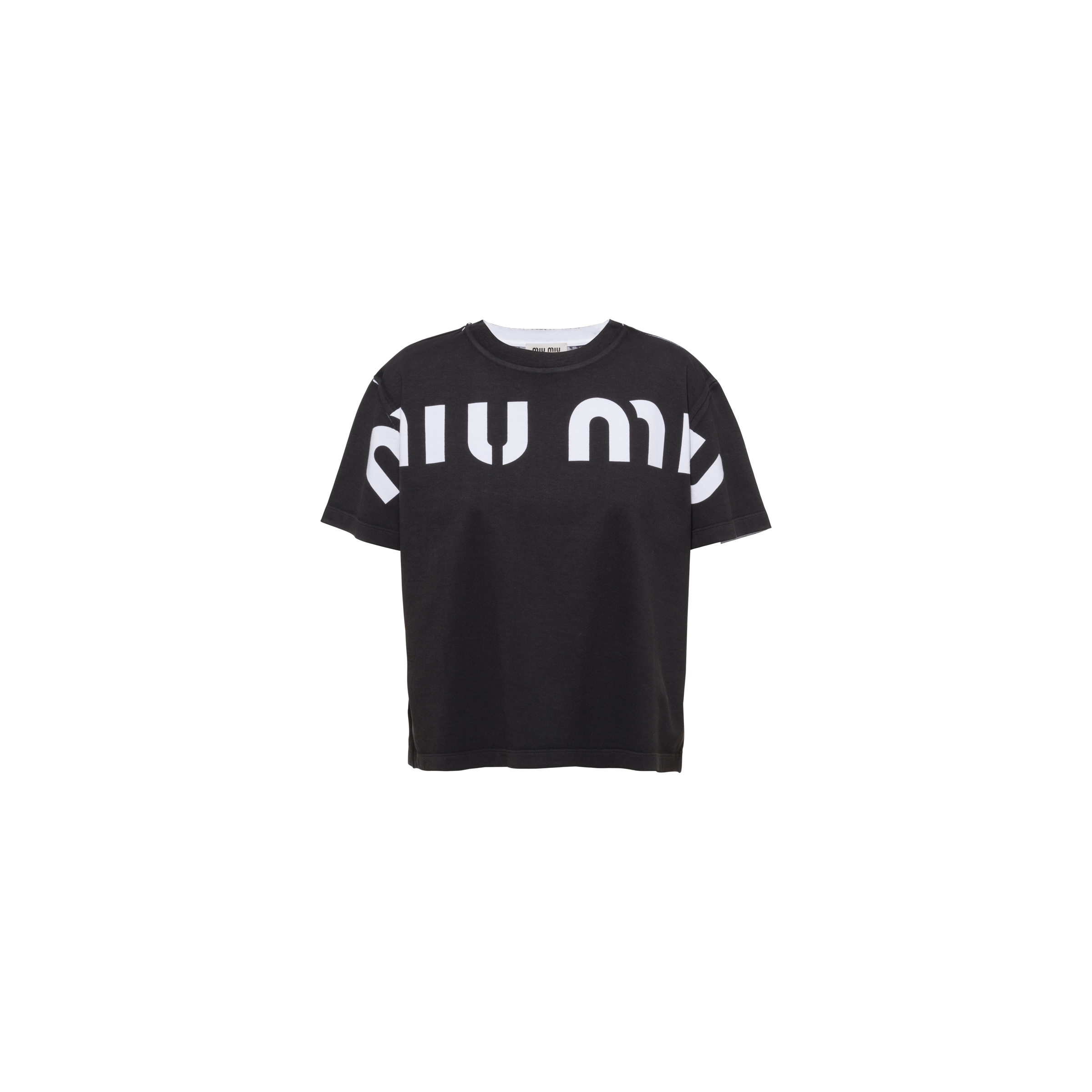 買取り実績  Cotton Printed Miu Miu T-shirt ModeSens | Black In トップス