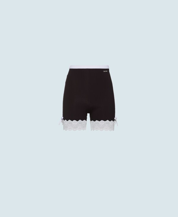 Stretch jersey biker shorts Black | Miu Miu