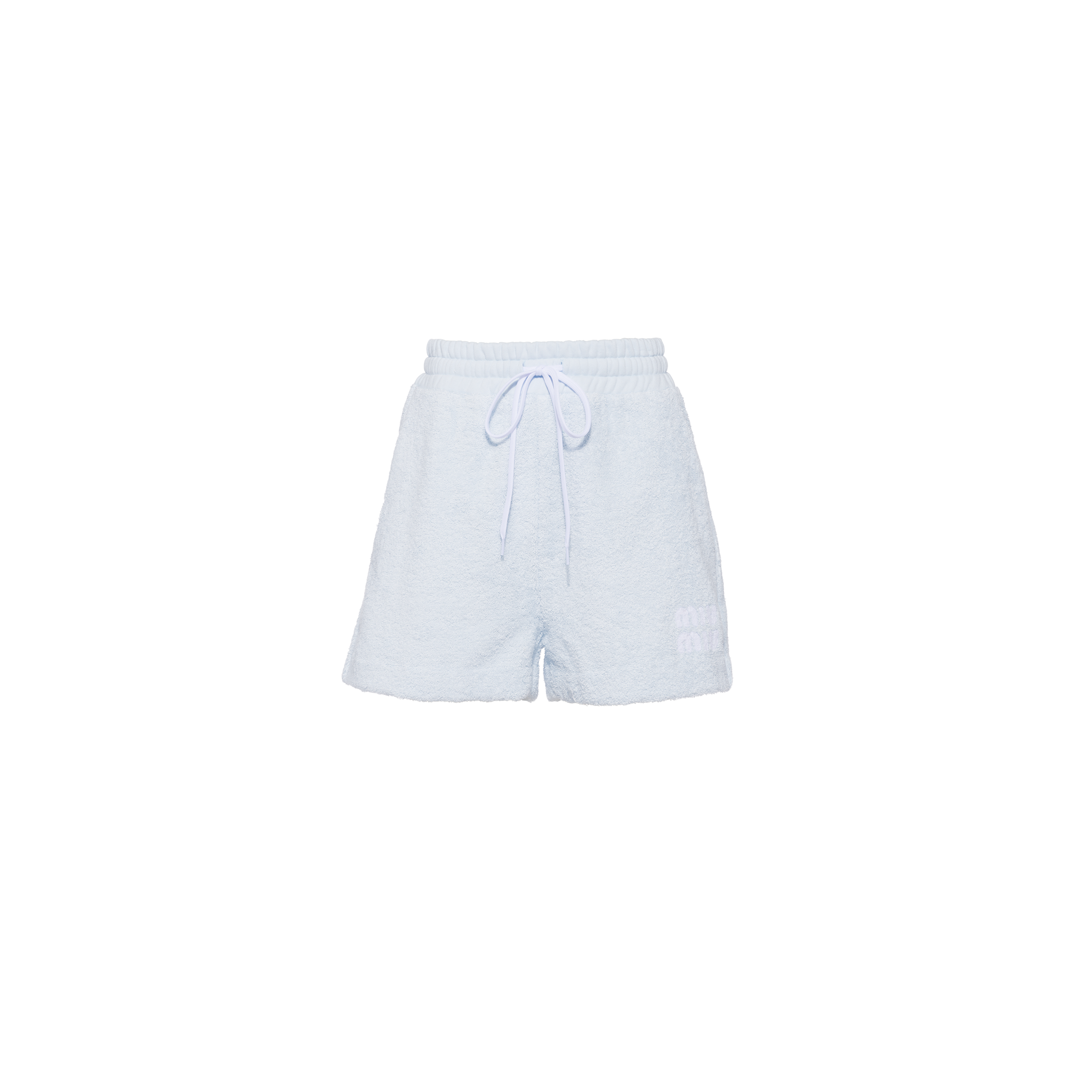 Embroidered cotton shorts Navy Miu Miu