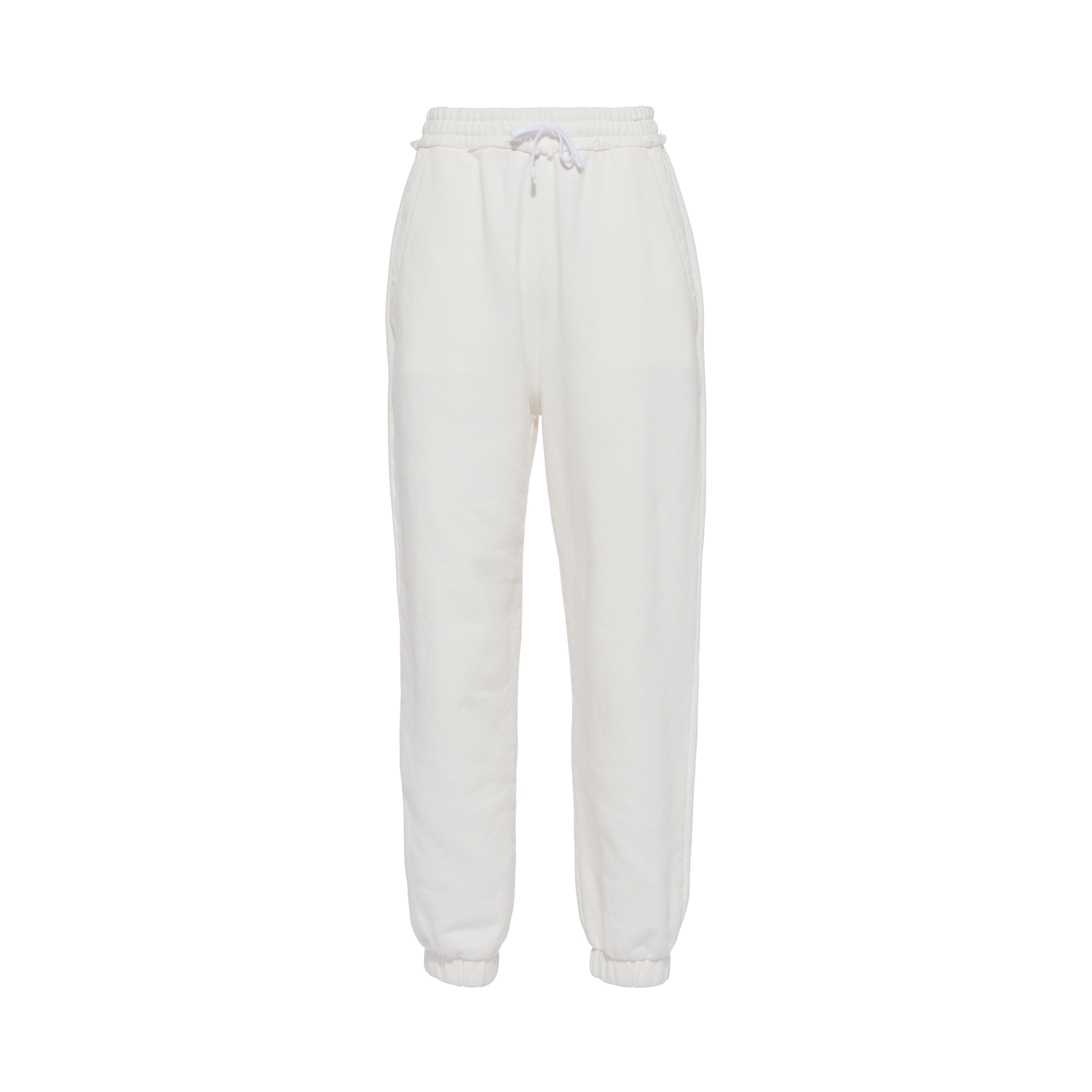 Miu Miu Embroidered Cotton Pants In White | ModeSens