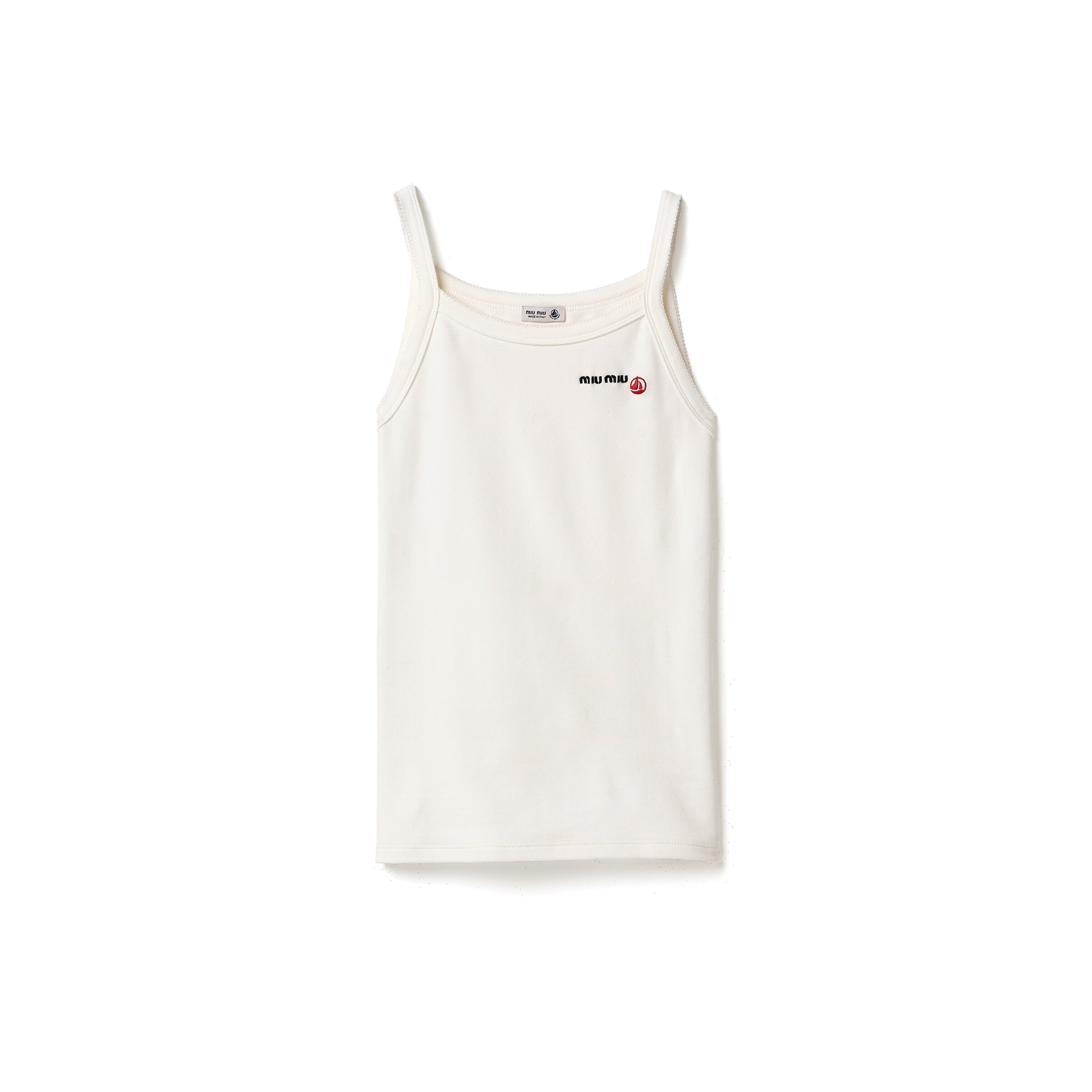 Top Petit Bateau X Miu Miu In Jersey Stretch, Donna, Bianco, Taglia XL
