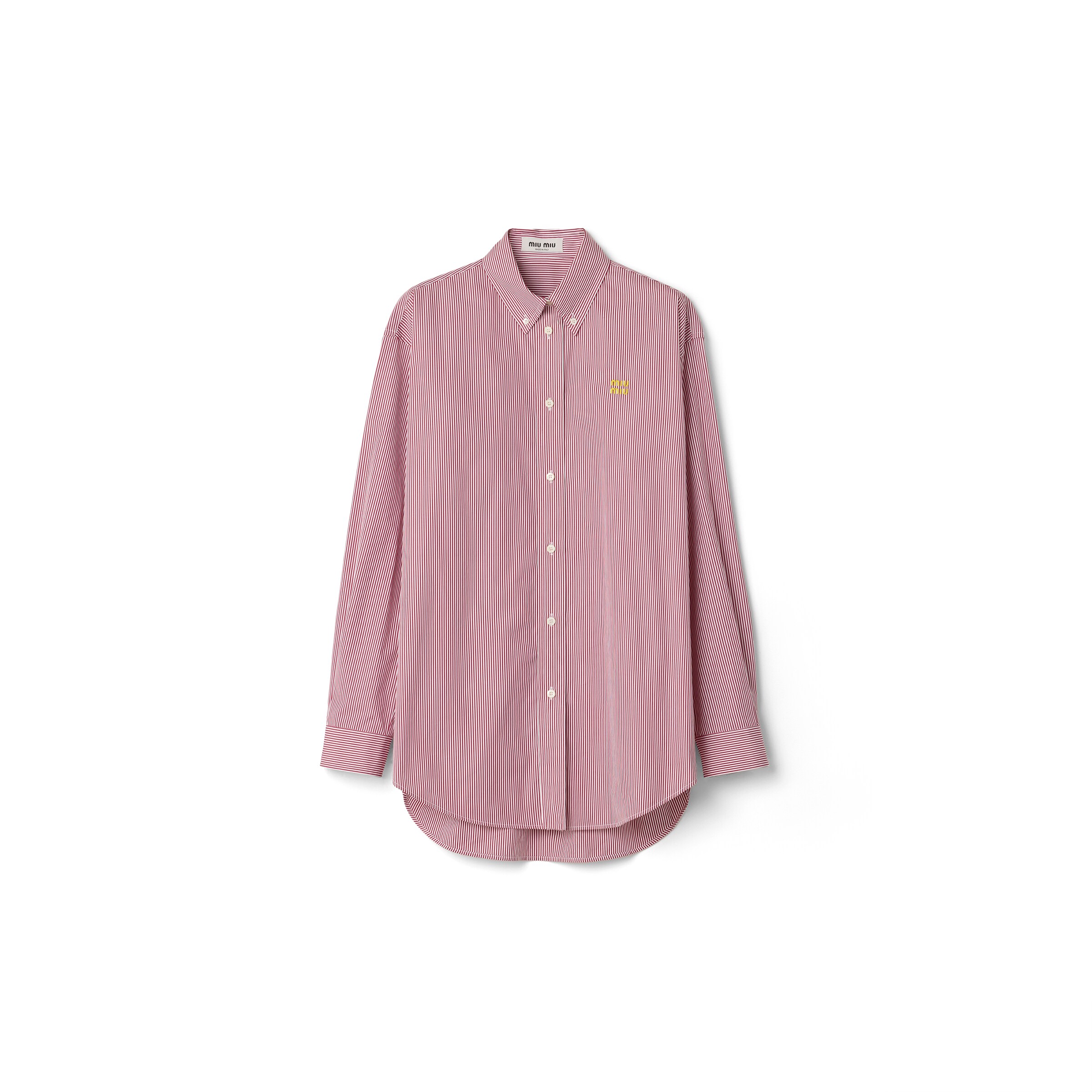 Miu Miu Chemise À Rayures Verticales, Femme, Blanc/rouge/bordeaux, Taille 38