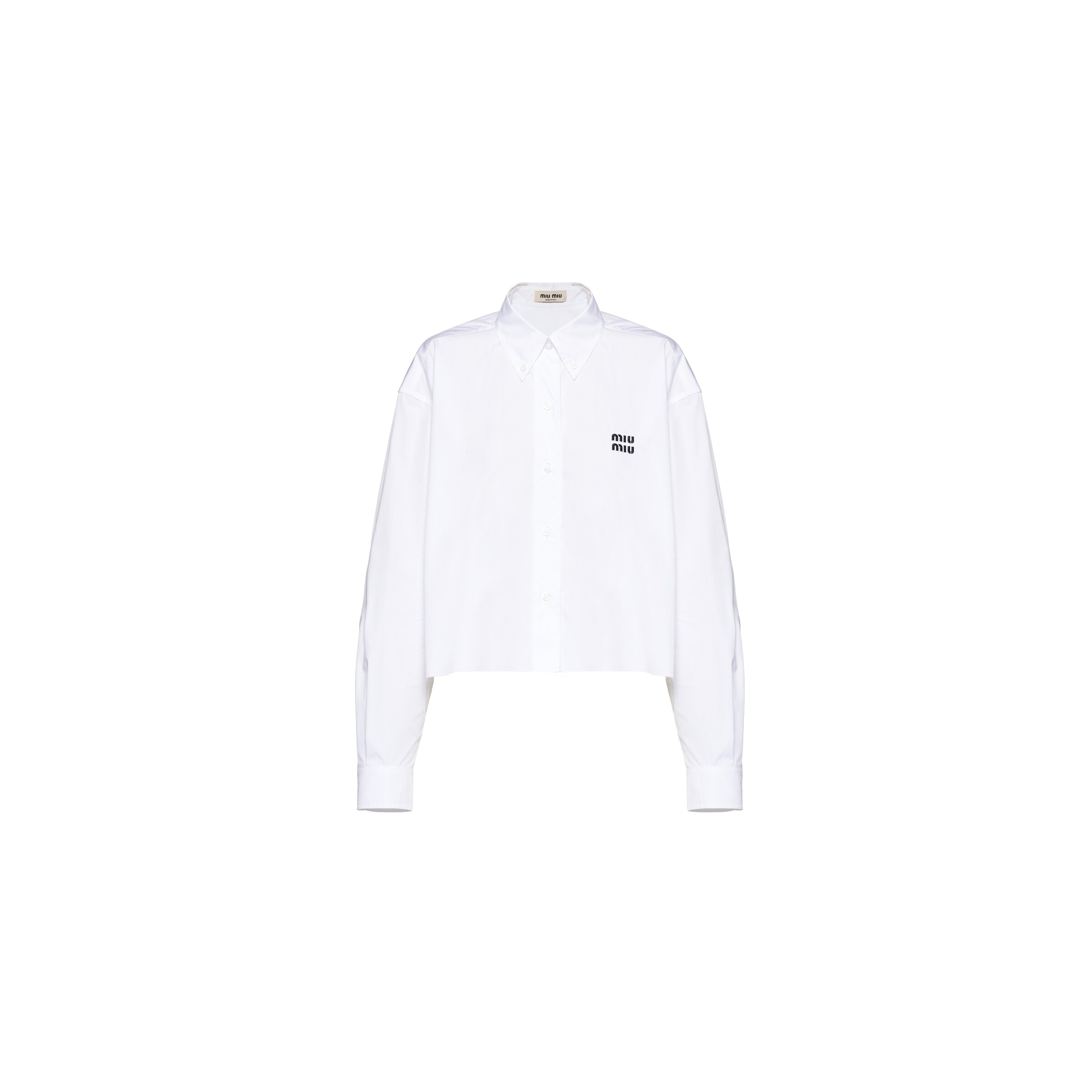 Miu Miu Chemise En Popeline, Femme, Blanc, Taille 40