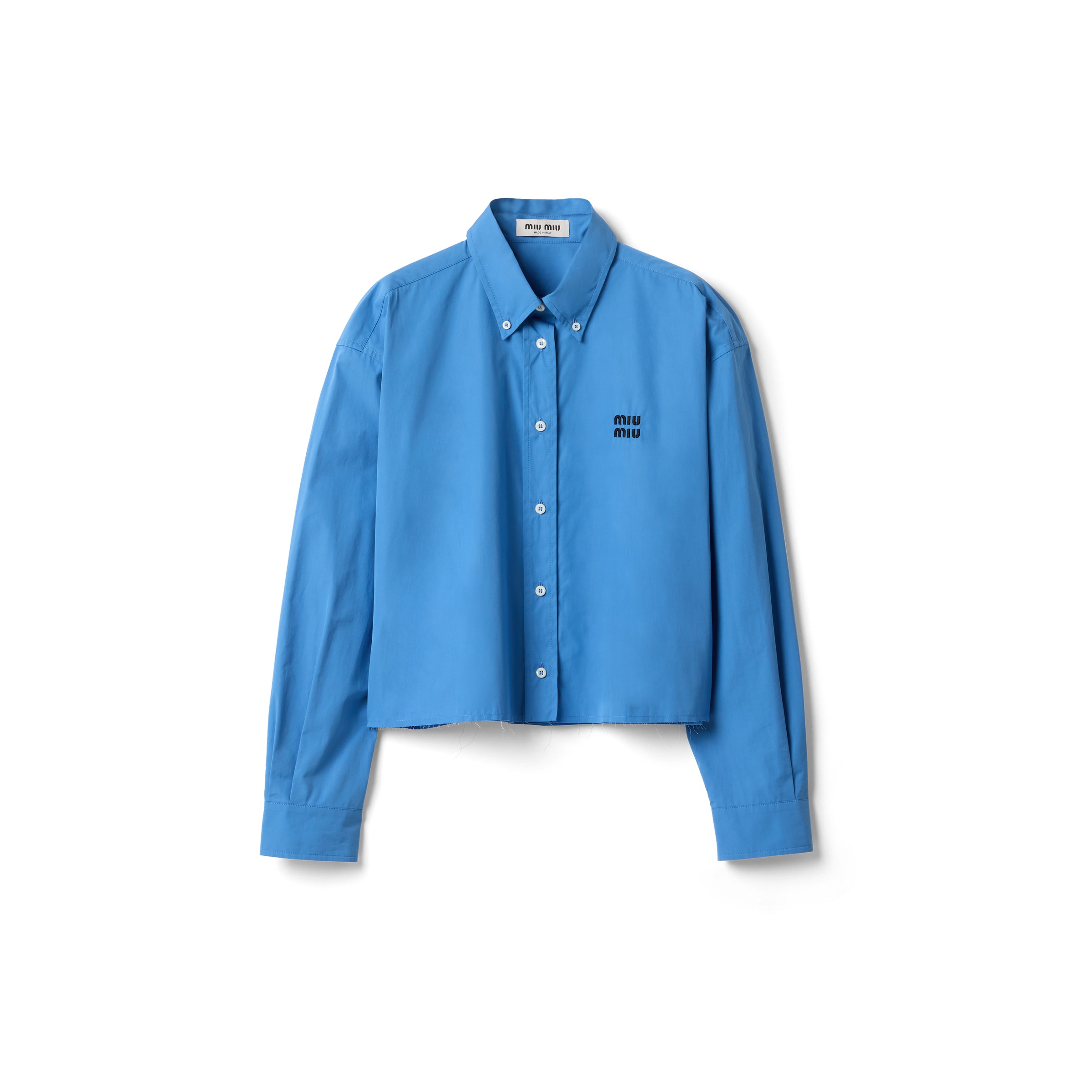 Miu Miu Chemise En Popeline, Femme, Bleu Pervenche, Taille 40