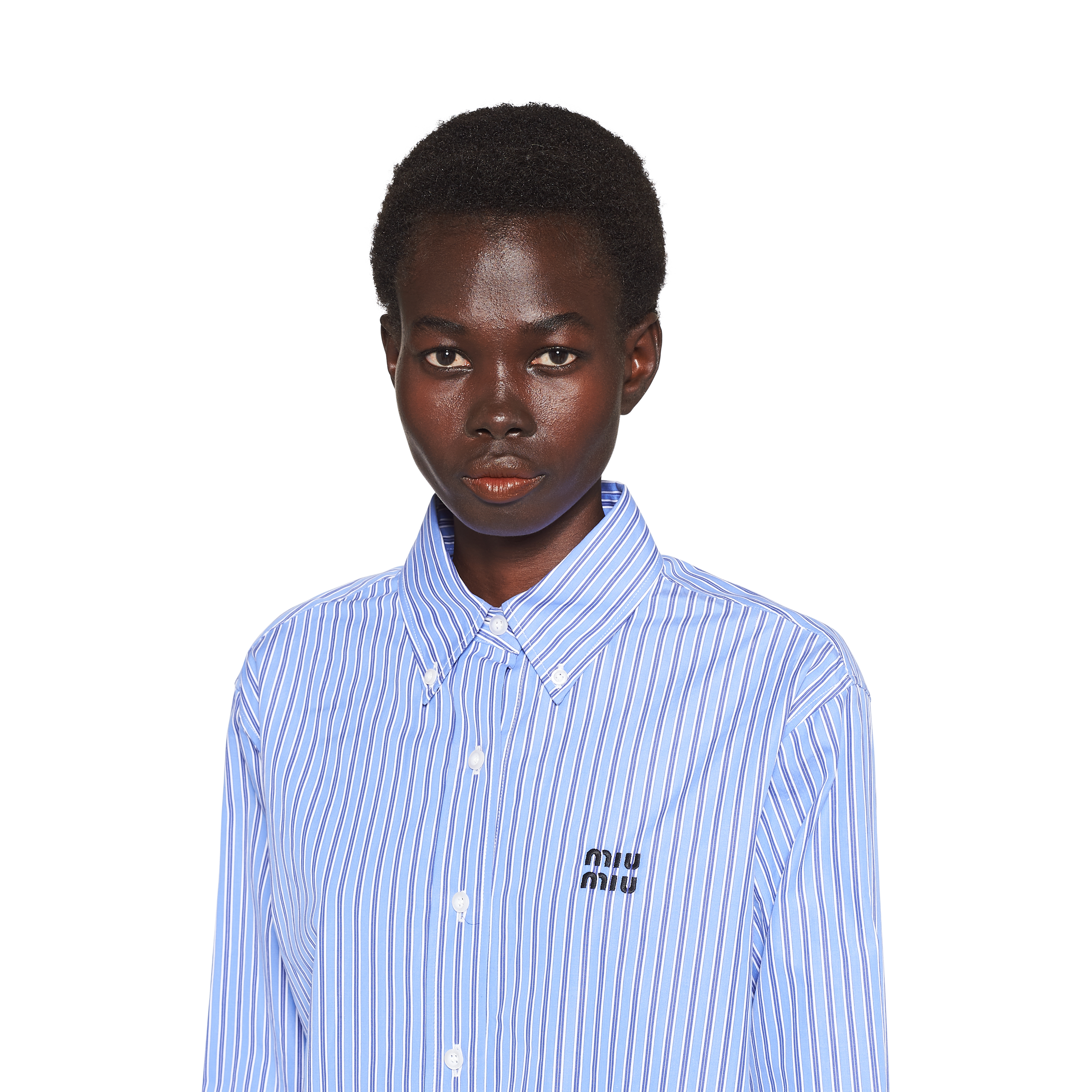 Sapphire Blue Poplin Shirt | Miu Miu