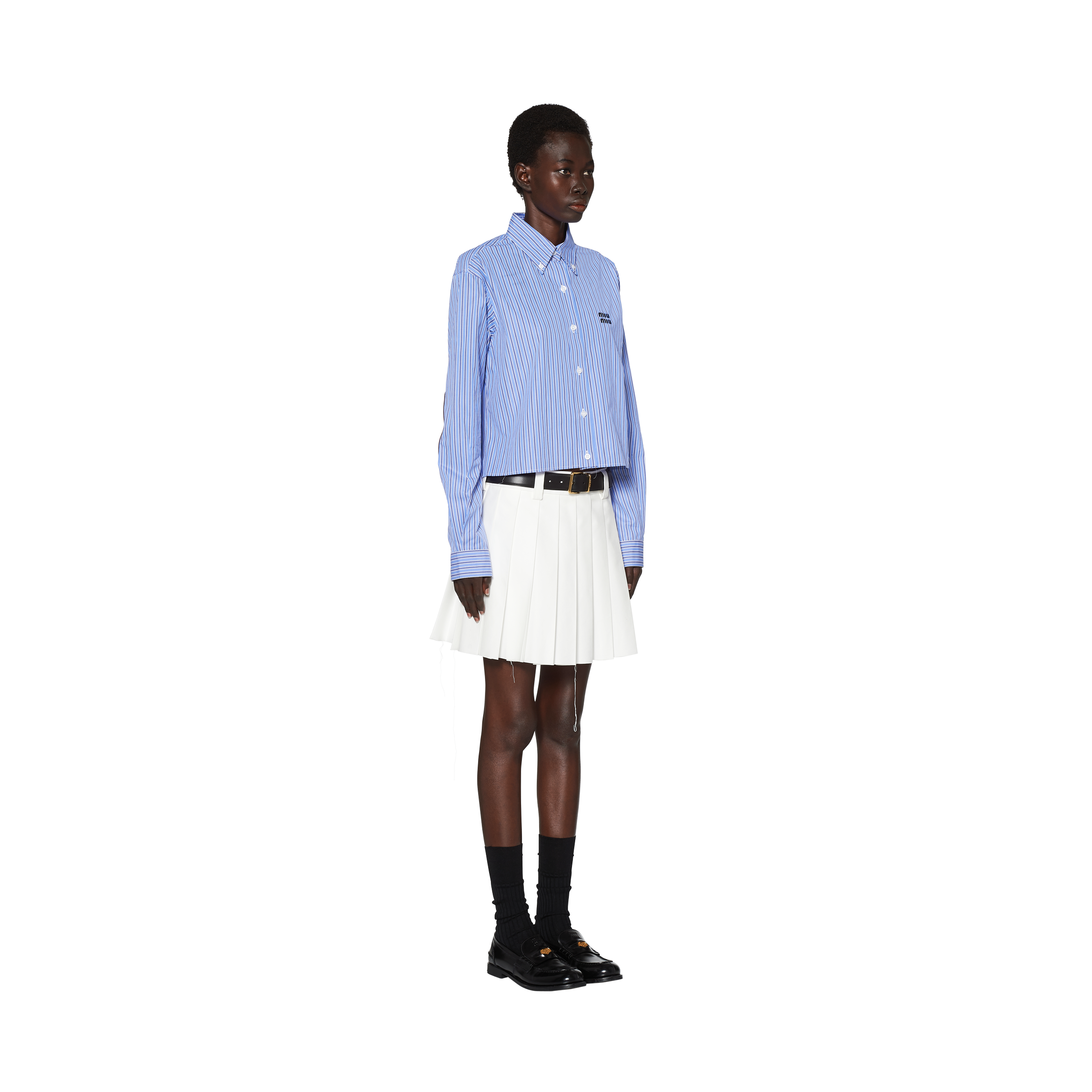 Sapphire Blue Poplin Shirt | Miu Miu