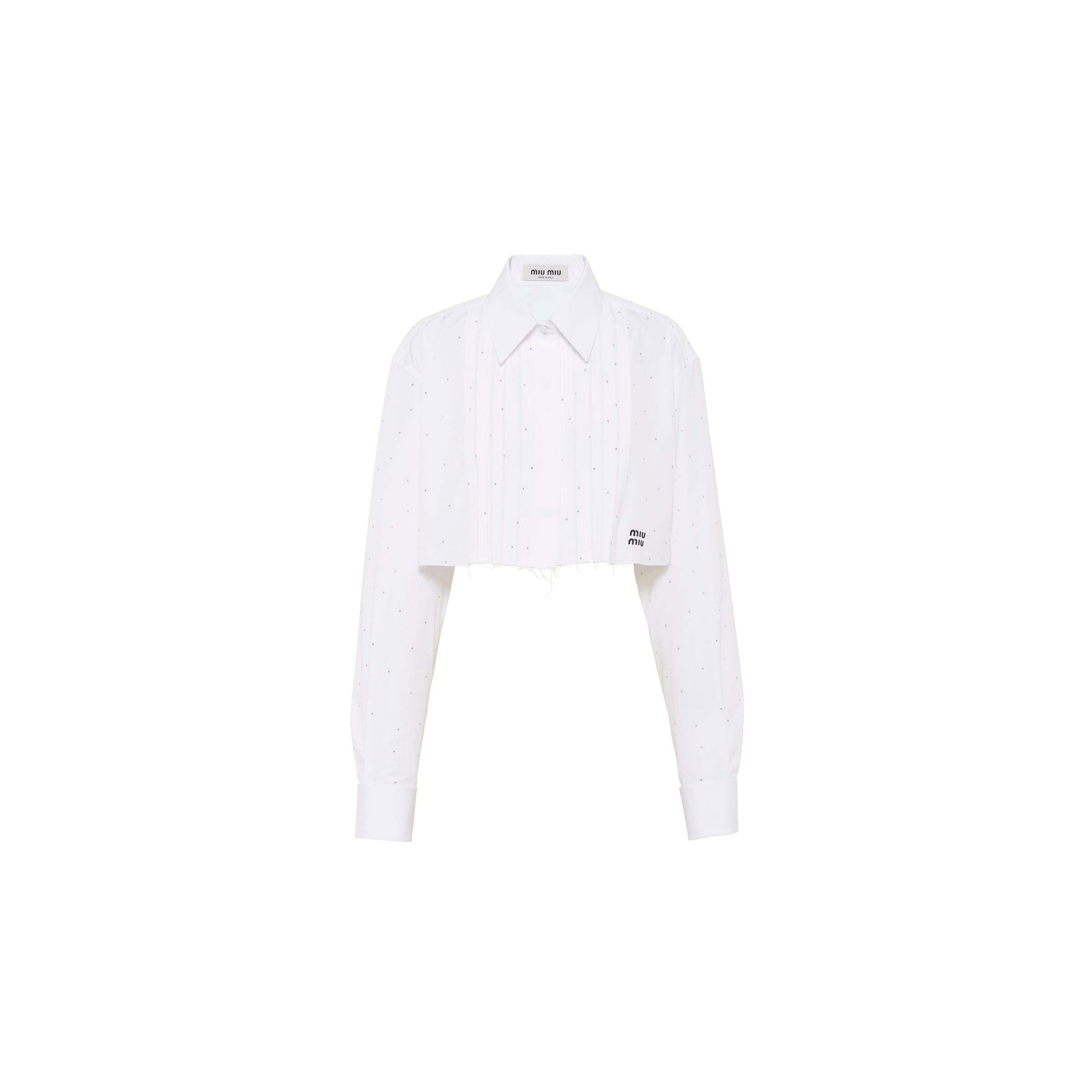 Chemise En Popeline Blanc Miu Miu chemise-en-popeline-blanc-miu-miu