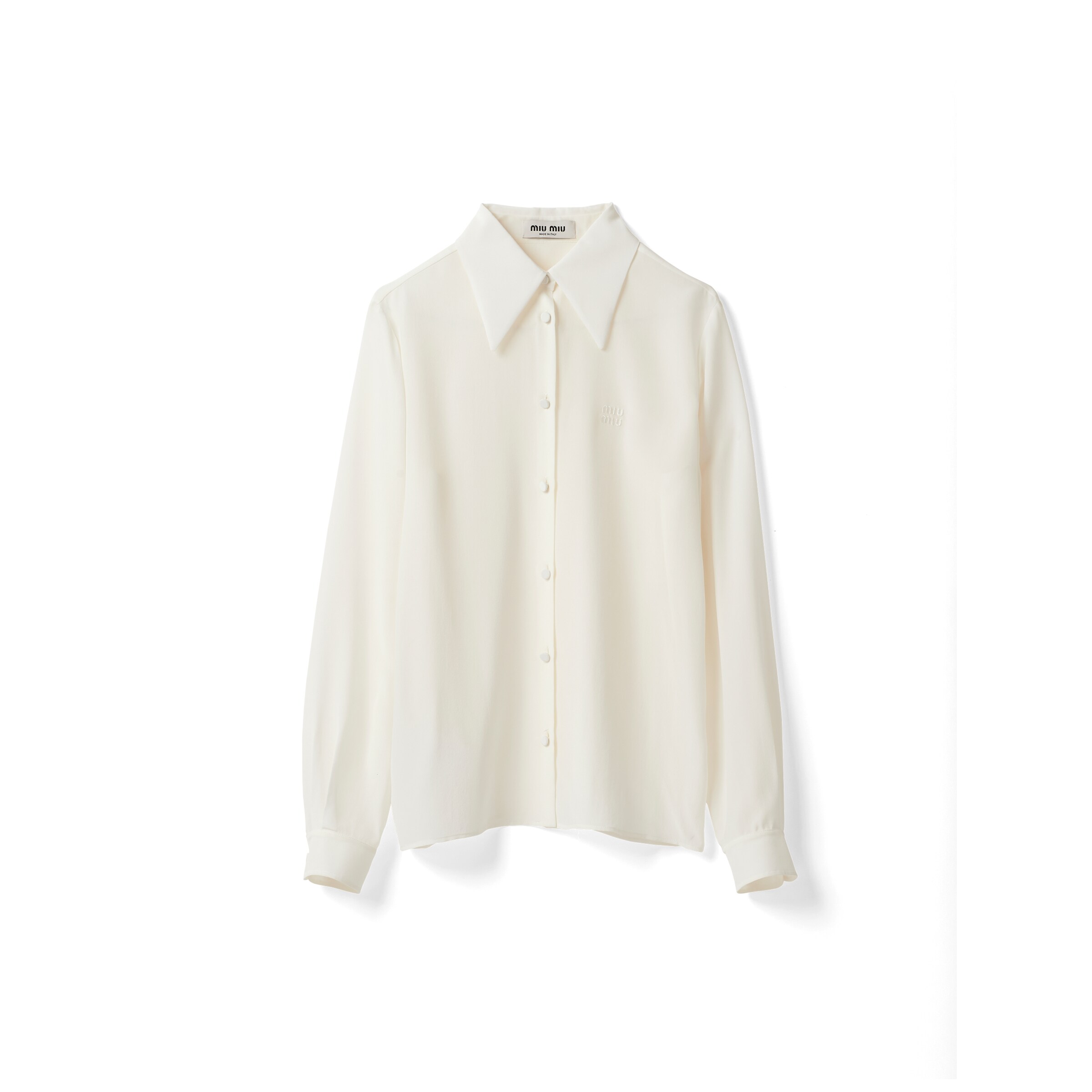 Miu Miu Chemise En Crêpe De Chine, Femme, Ivoire, Taille 40