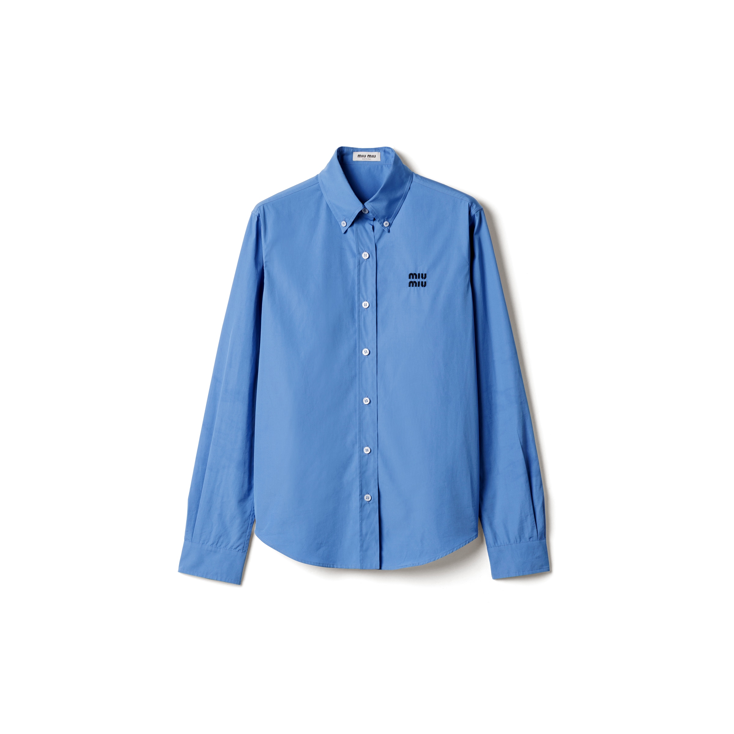 Miu Miu Chemise En Popeline, Femme, Bleu Pervenche, Taille 40