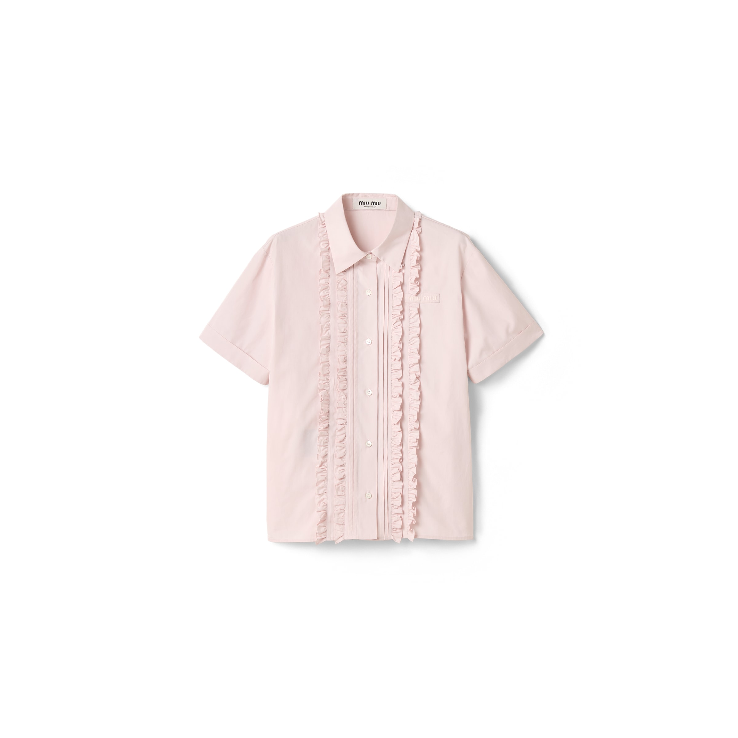 Miu Miu Camisa De Popelín, Mujer, Rosa Alabastro, Talla 38