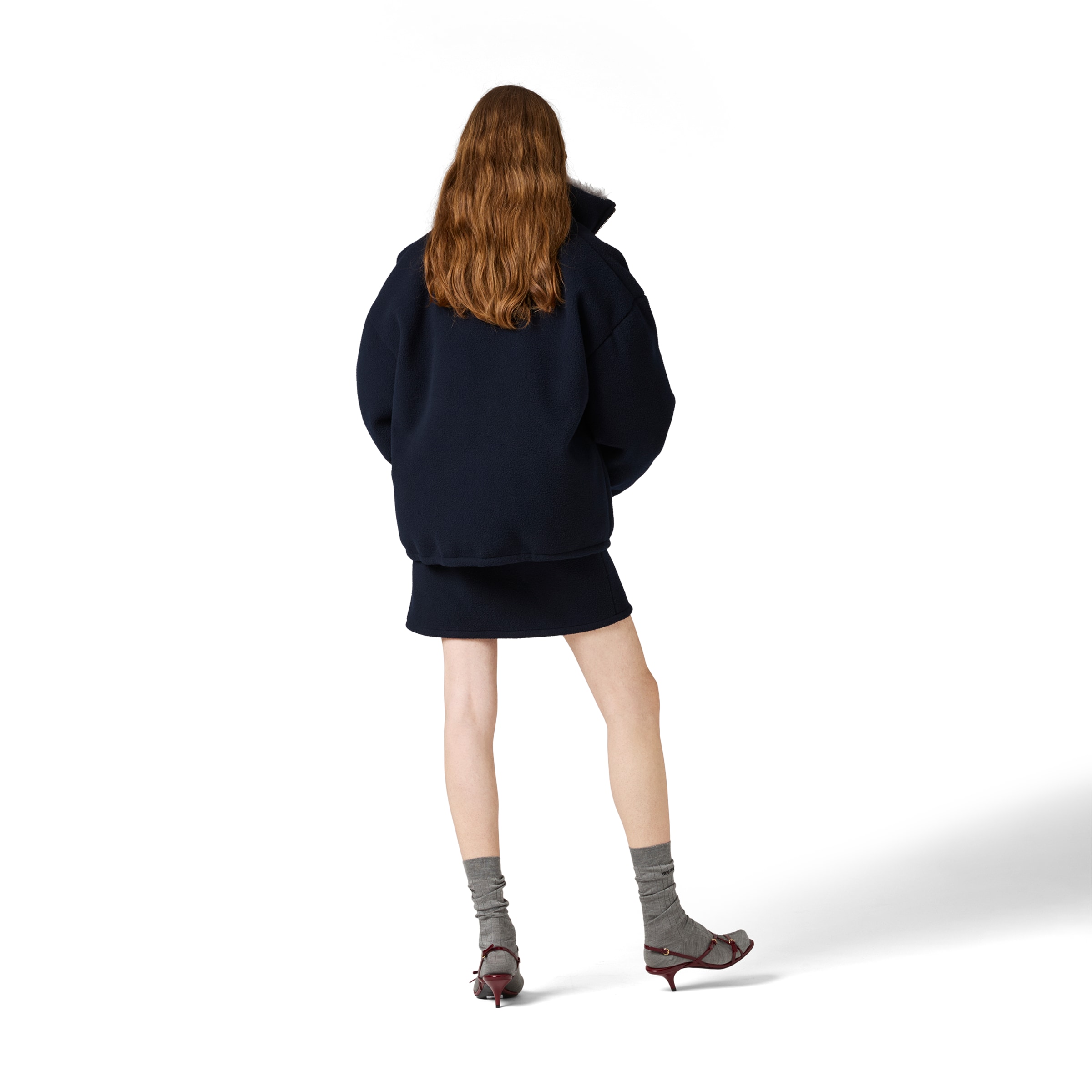 Miu Miu Midnight Blue Polyester Blend Down Jacket In Blue
