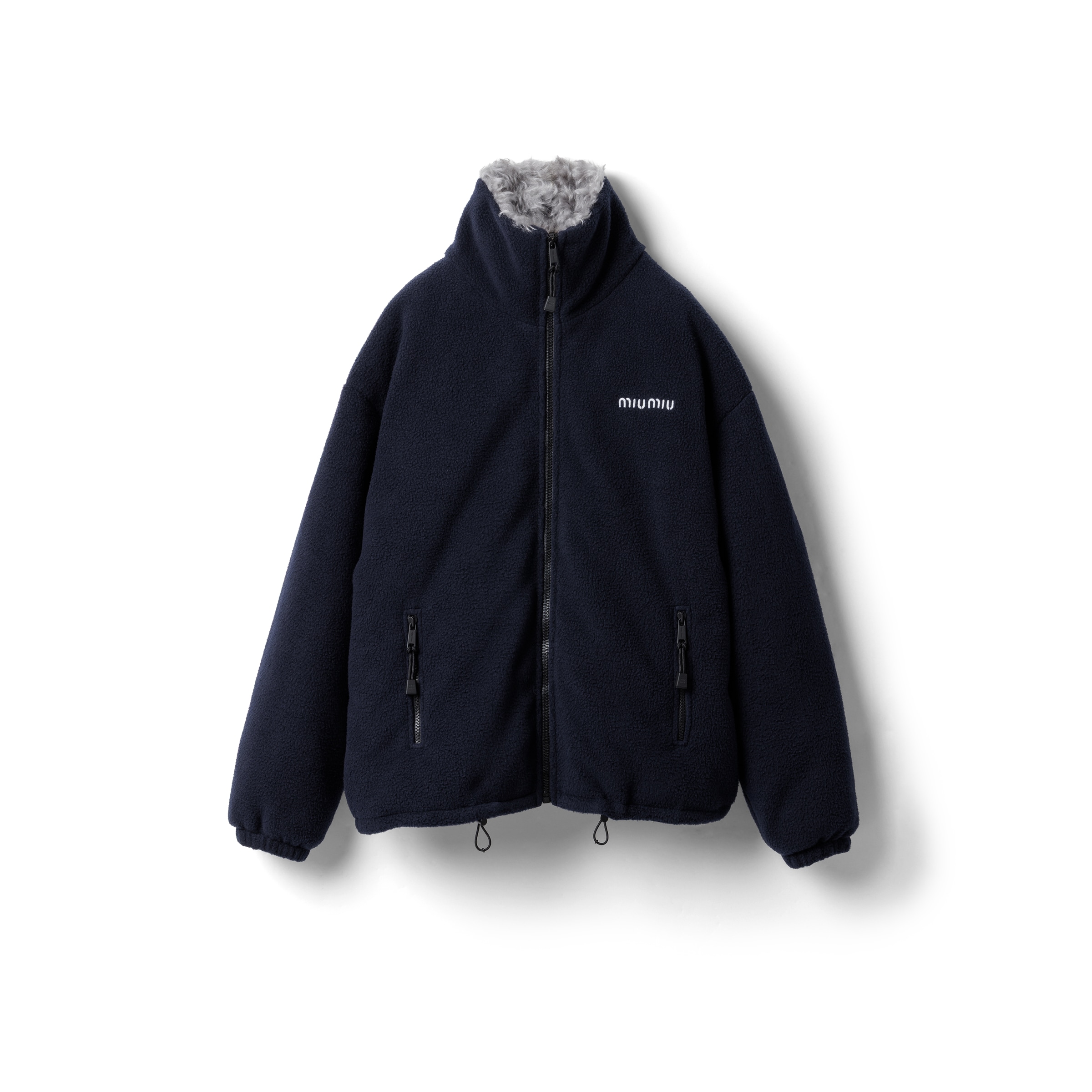 Miu Miu Midnight Blue Polyester Blend Down Jacket In Blue