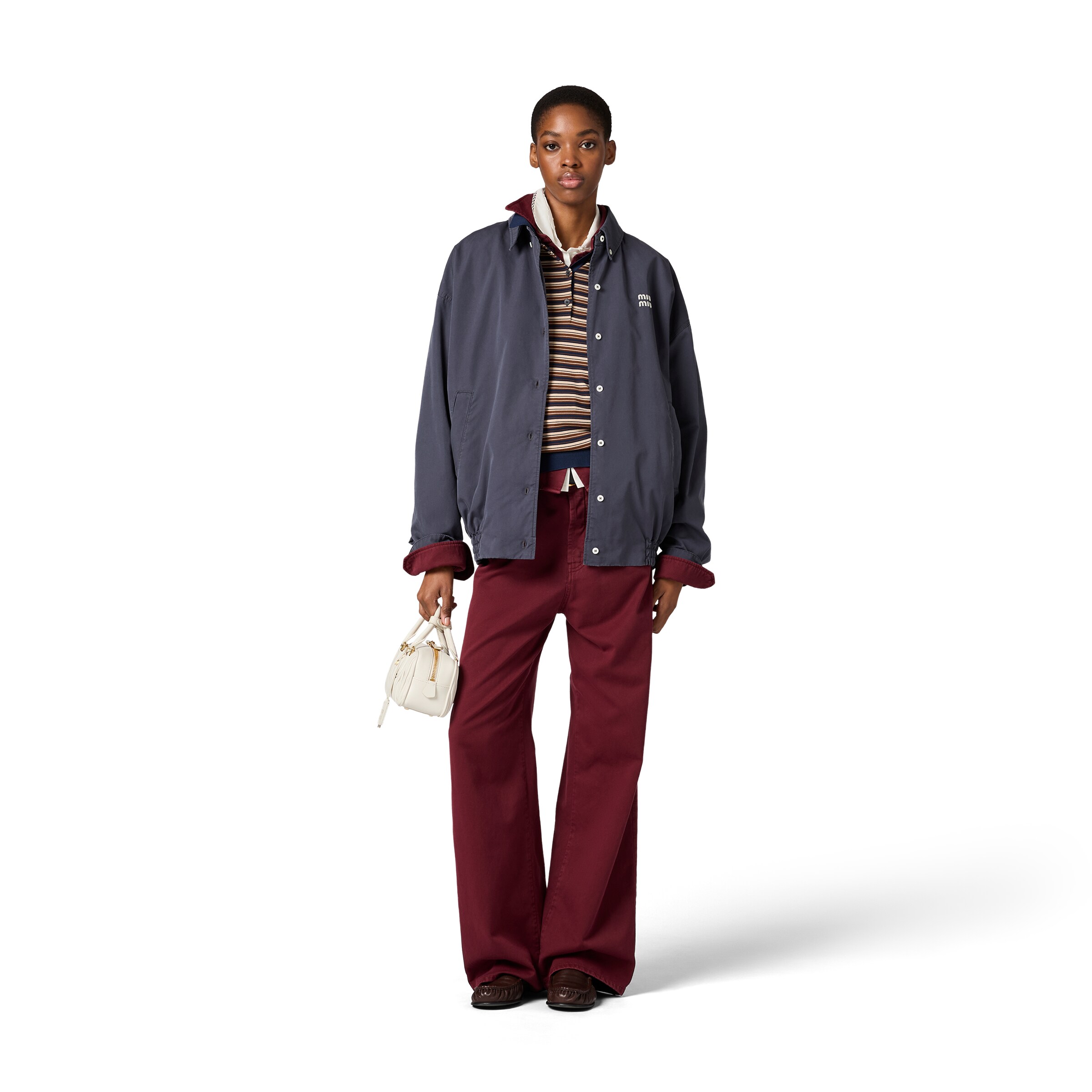 Miu Miu Oversized Canvas Shirt Jacket In Multi