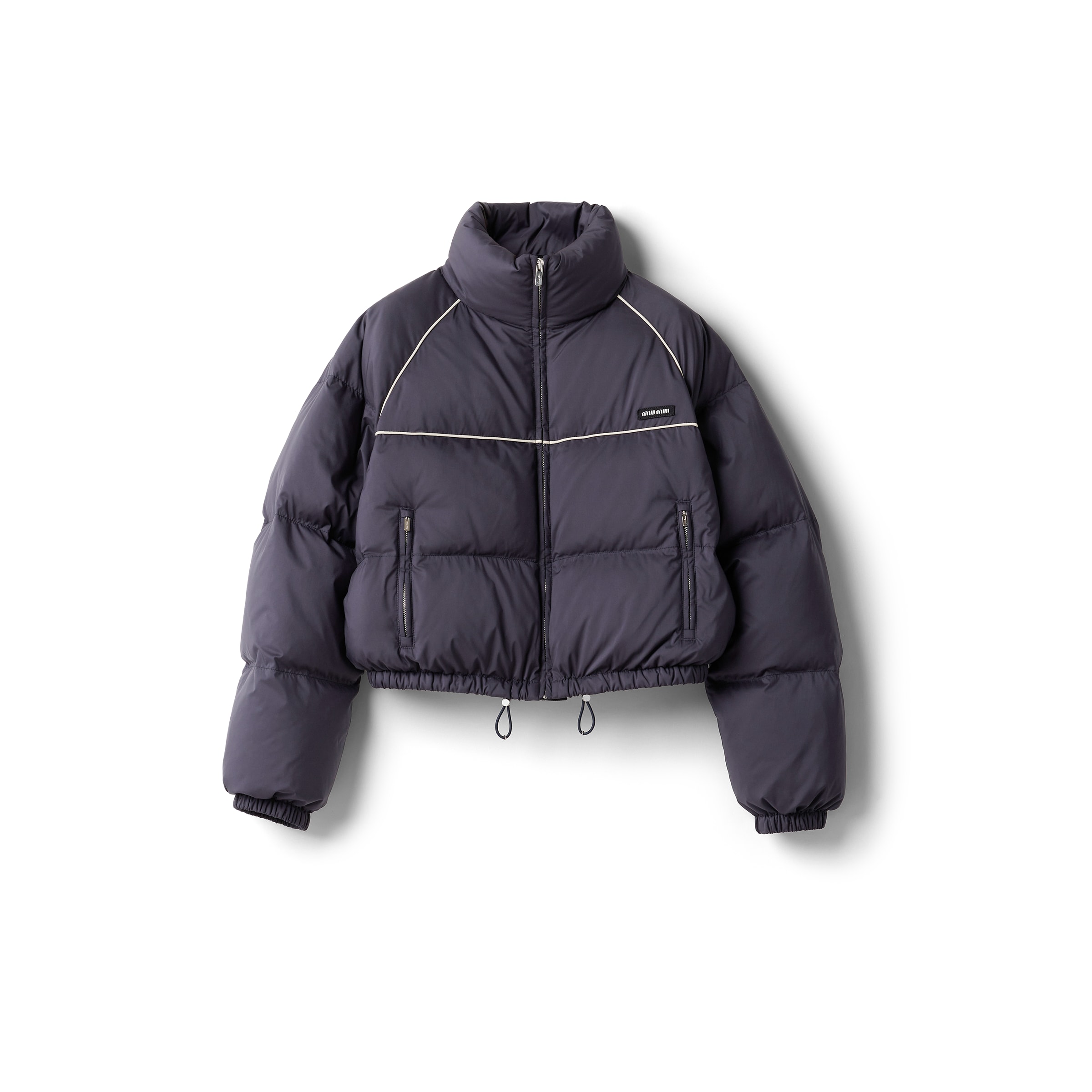 Miu Miu Chaqueta De Pongé Técnico Con Relleno De Plumón, Mujer, Azul, Talla 40