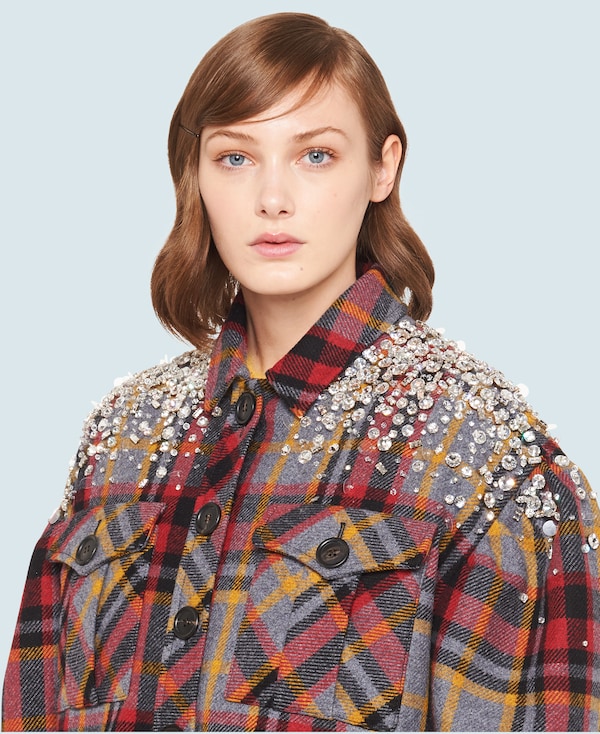 Chaqueta cuadros lana clearance