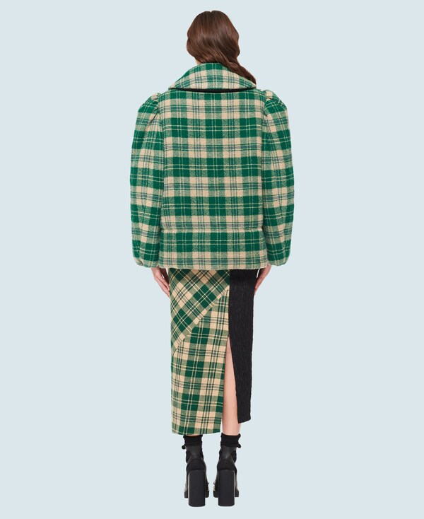 Giubbotto Imbottito In Lana A Quadri Miu Miu Ml664 1xxl F077u