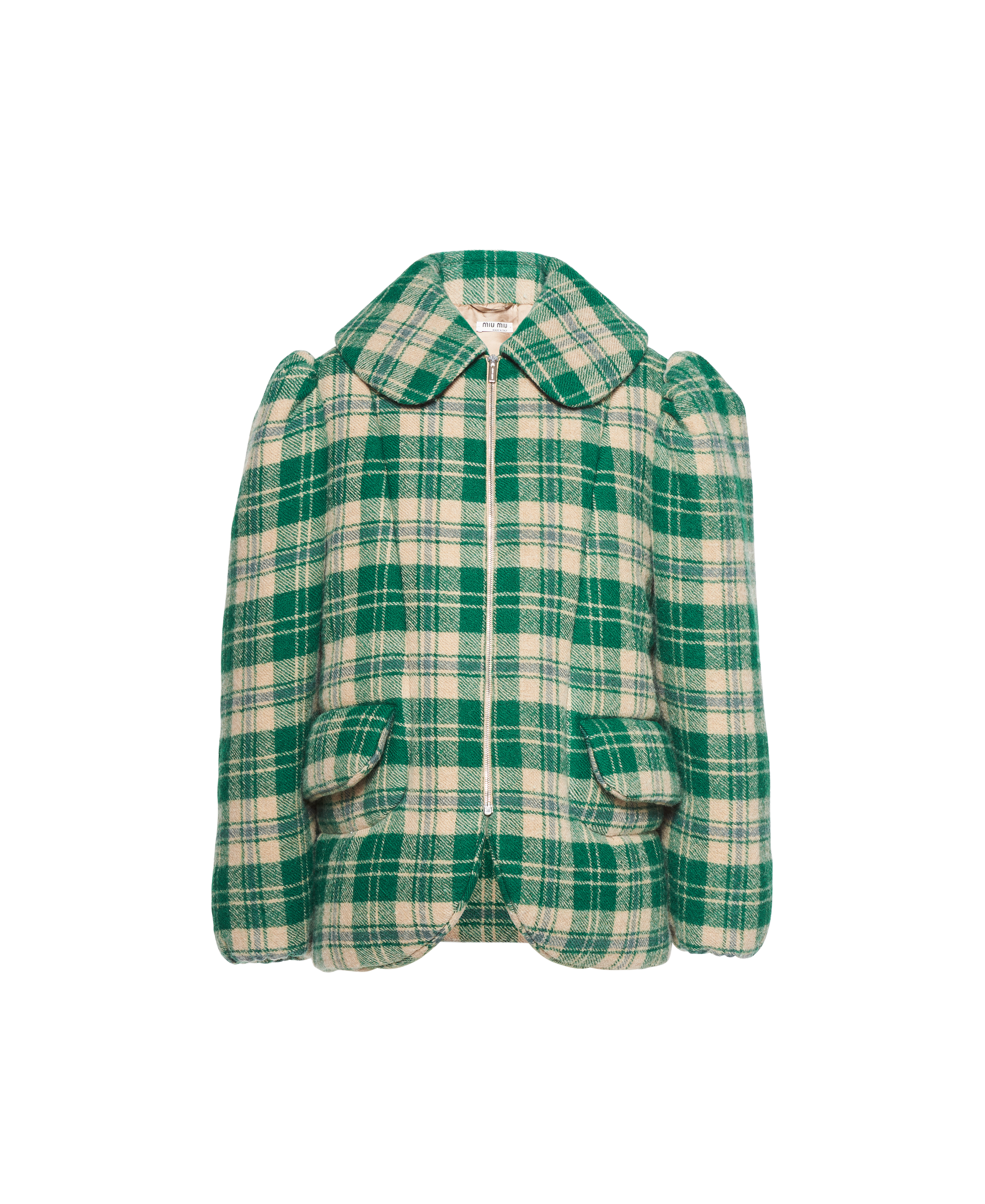 miu miu green plaid jacket