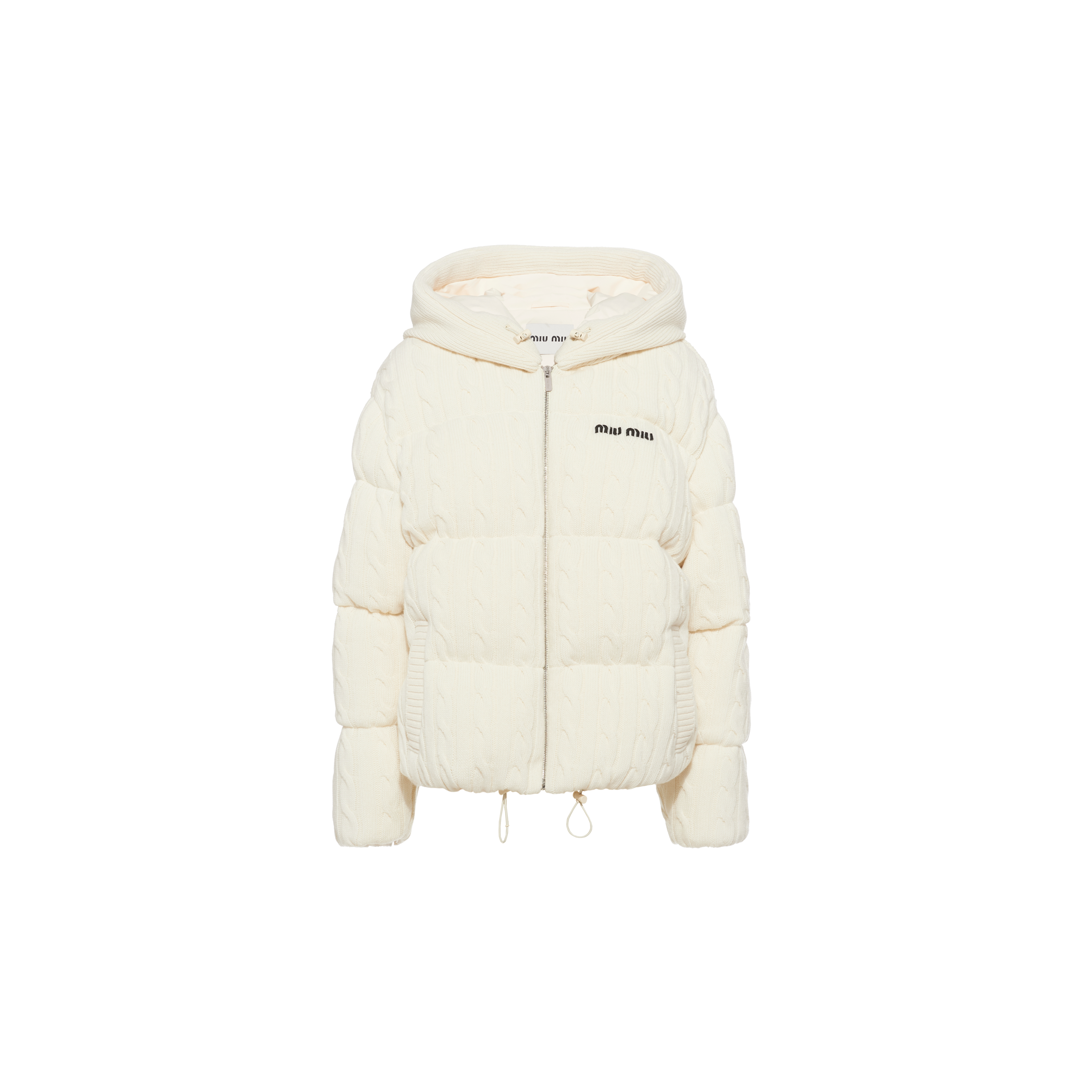 Natural Padded cashmere and wool down jacket | MIU MIU