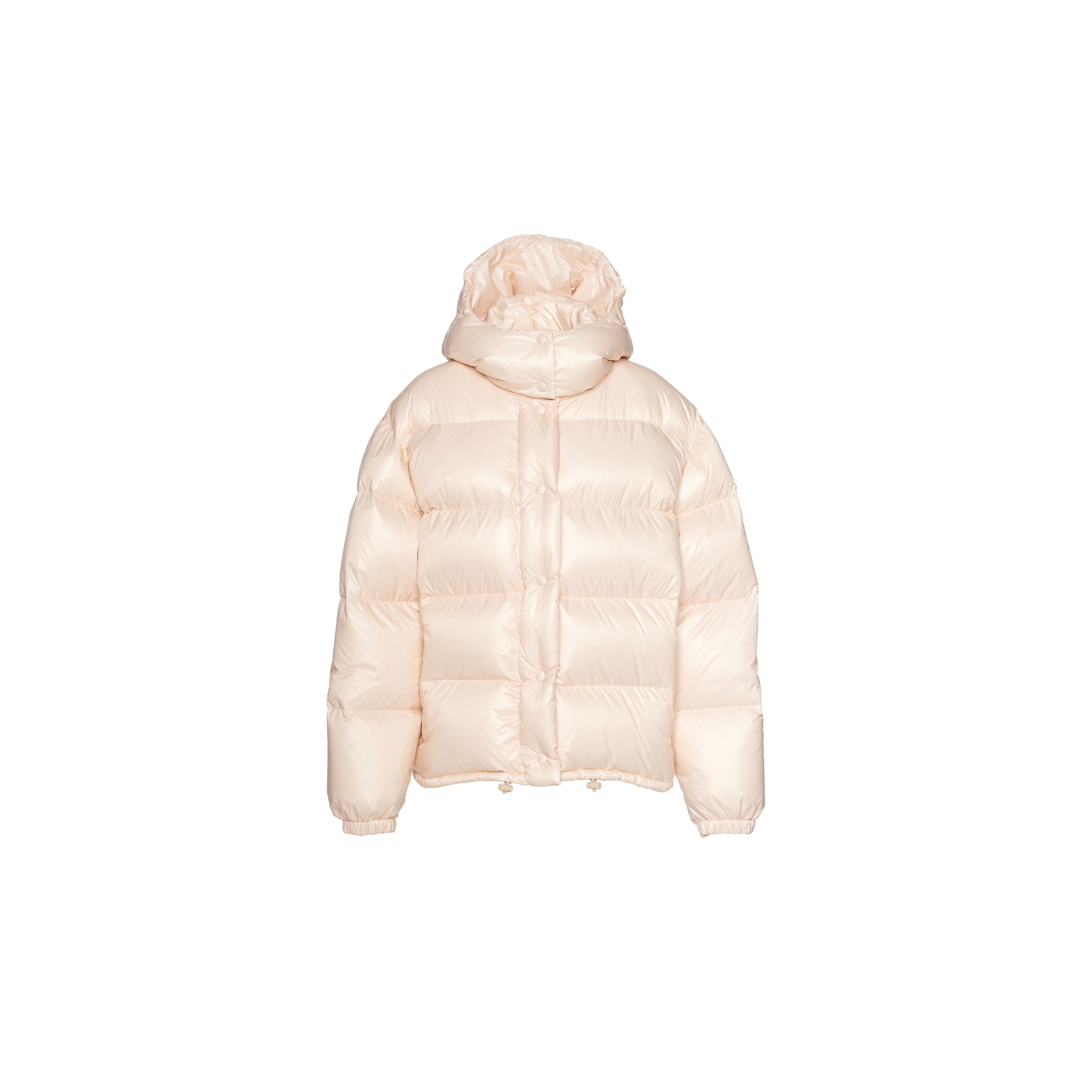 Nylon down coat with hood Cameo Miu Miu
