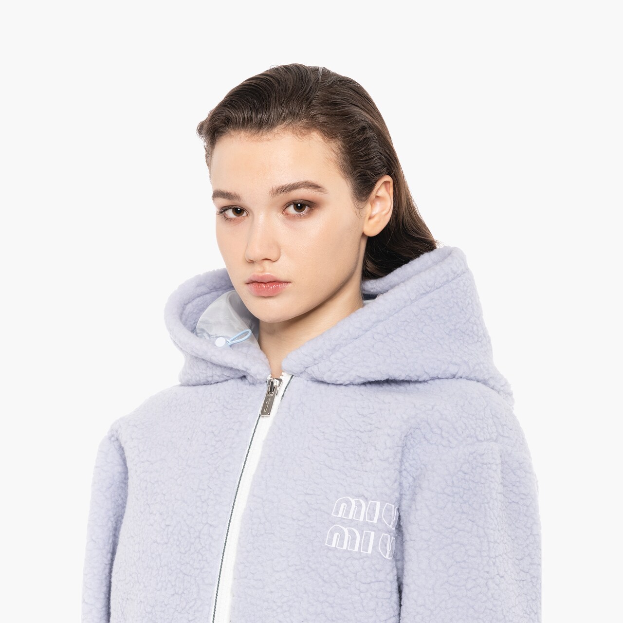 抓绒帽衫 星际蓝色 | miu miu