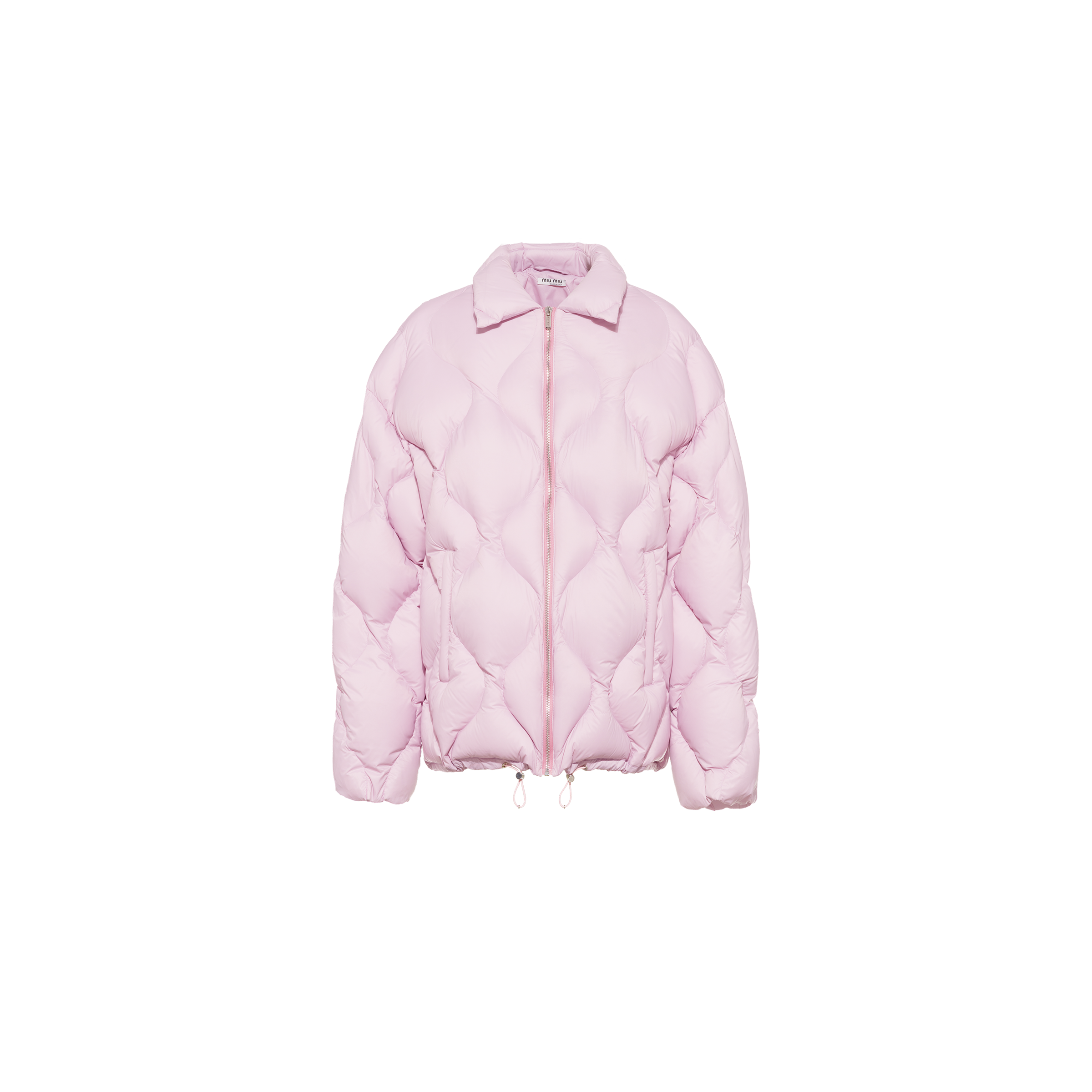 Nylon down jacket Alabaster pink Miu Miu