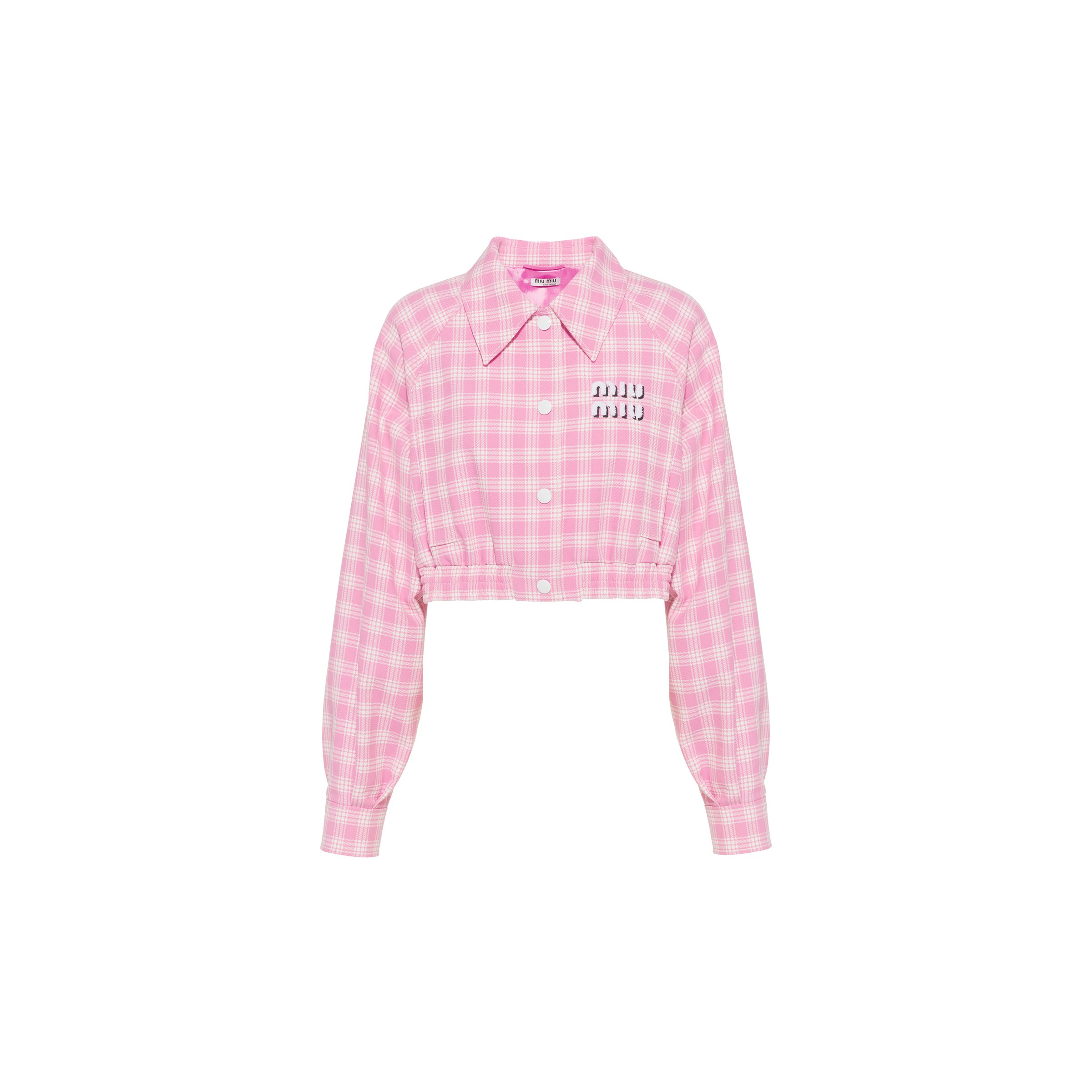 Checked blouson jacket Pink/white | Miu Miu