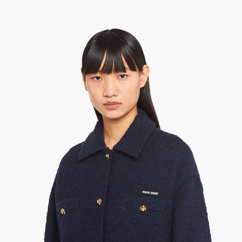 Bouclé Blouson für Damen in Grün