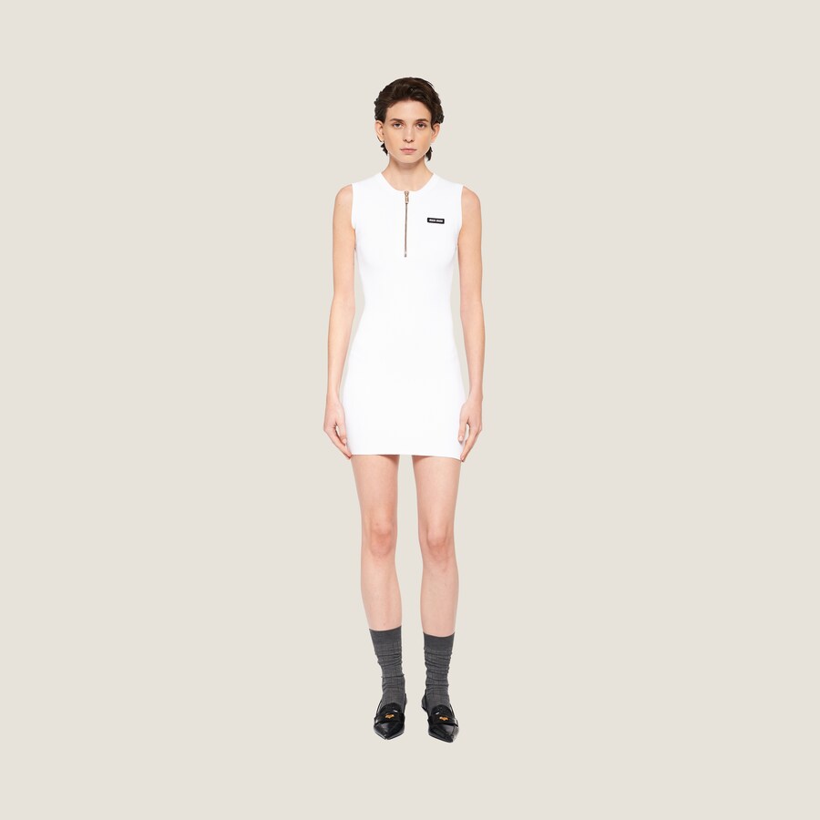 Miumiu 2026 Sleeveless Zipper Vest And Skirt Set Polyester Rayon