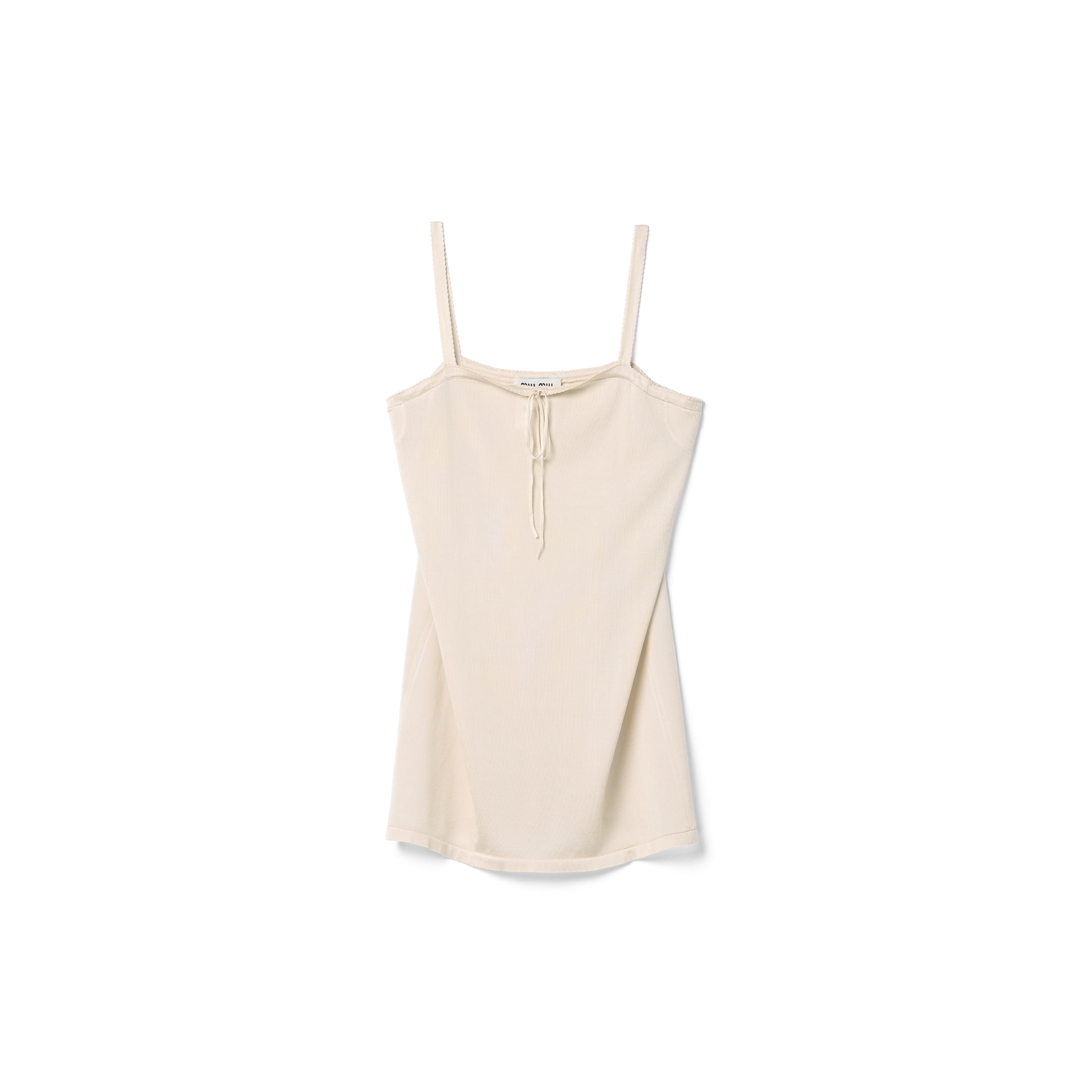 Miu Miu Silk Mini-dress In Natural