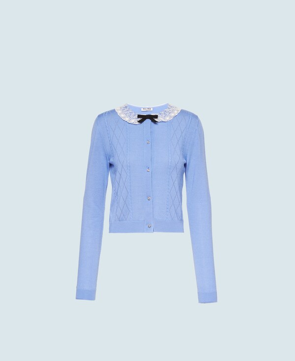 Cashmere And Silk Cardigan Miu Miu Mmf202 1v81 F0013