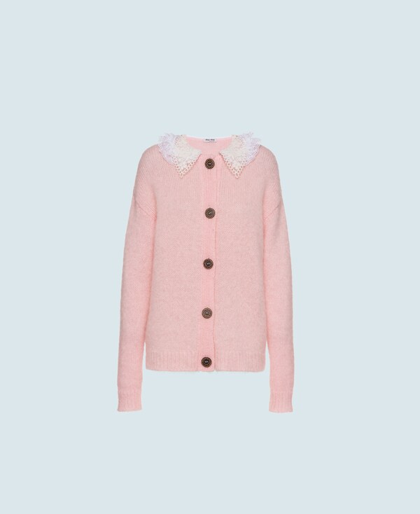 miu miu pink cardigan