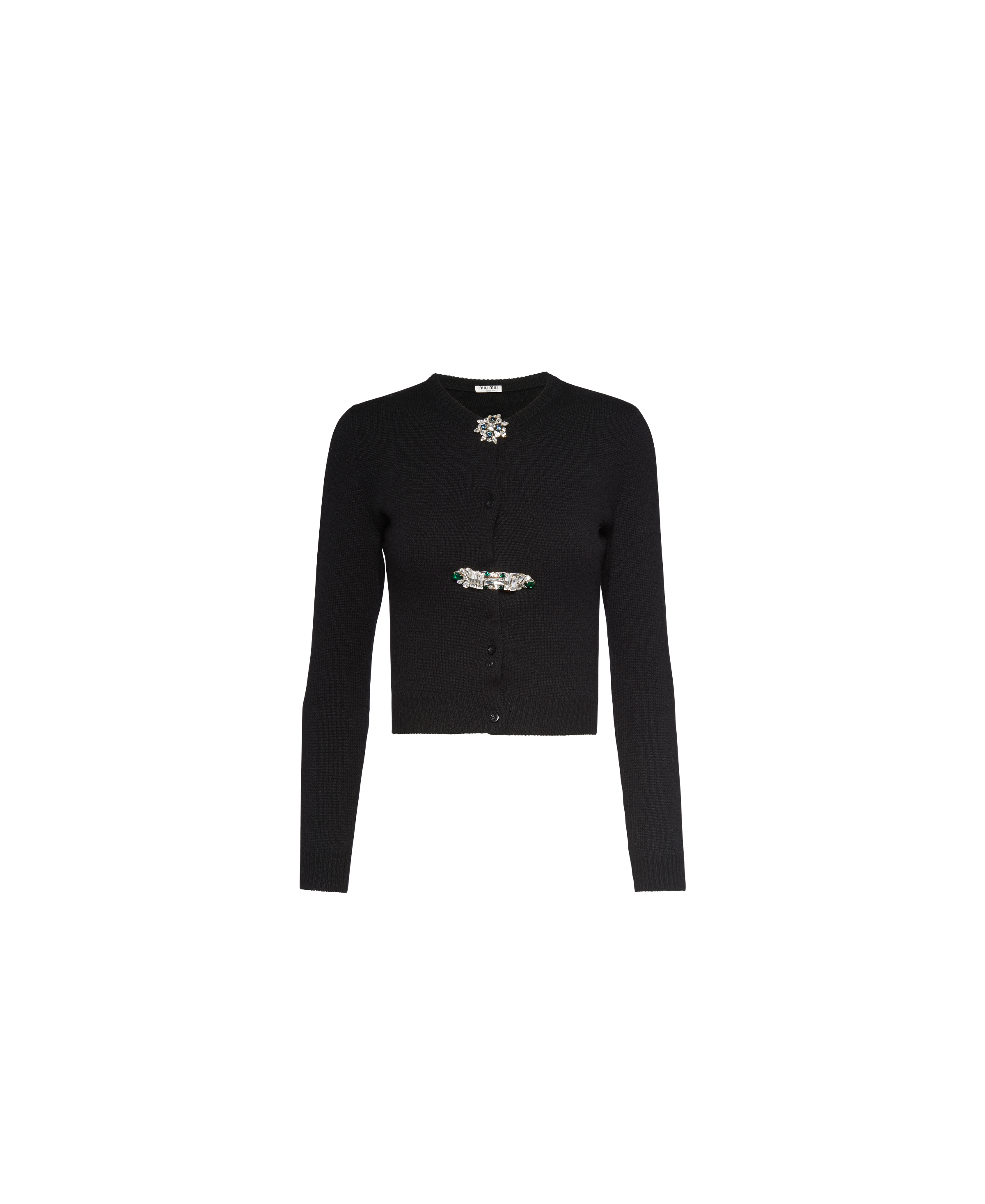 crew neck black cardigan