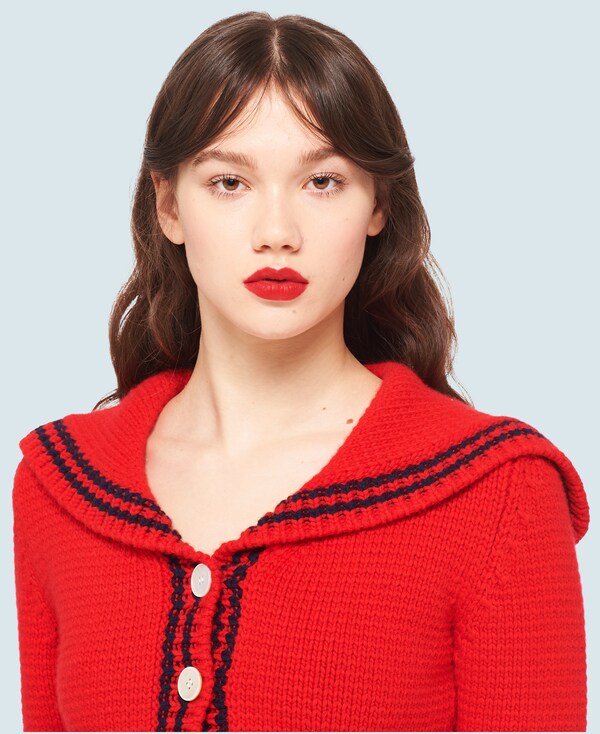 sailor collar cardigan