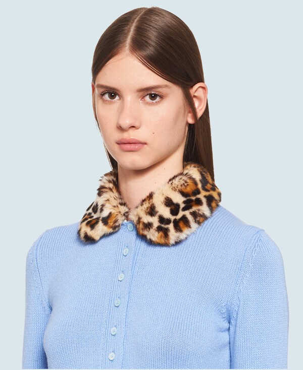 leopard collar cardigan