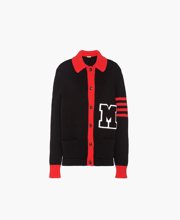 Embroidered lambswool cardigan