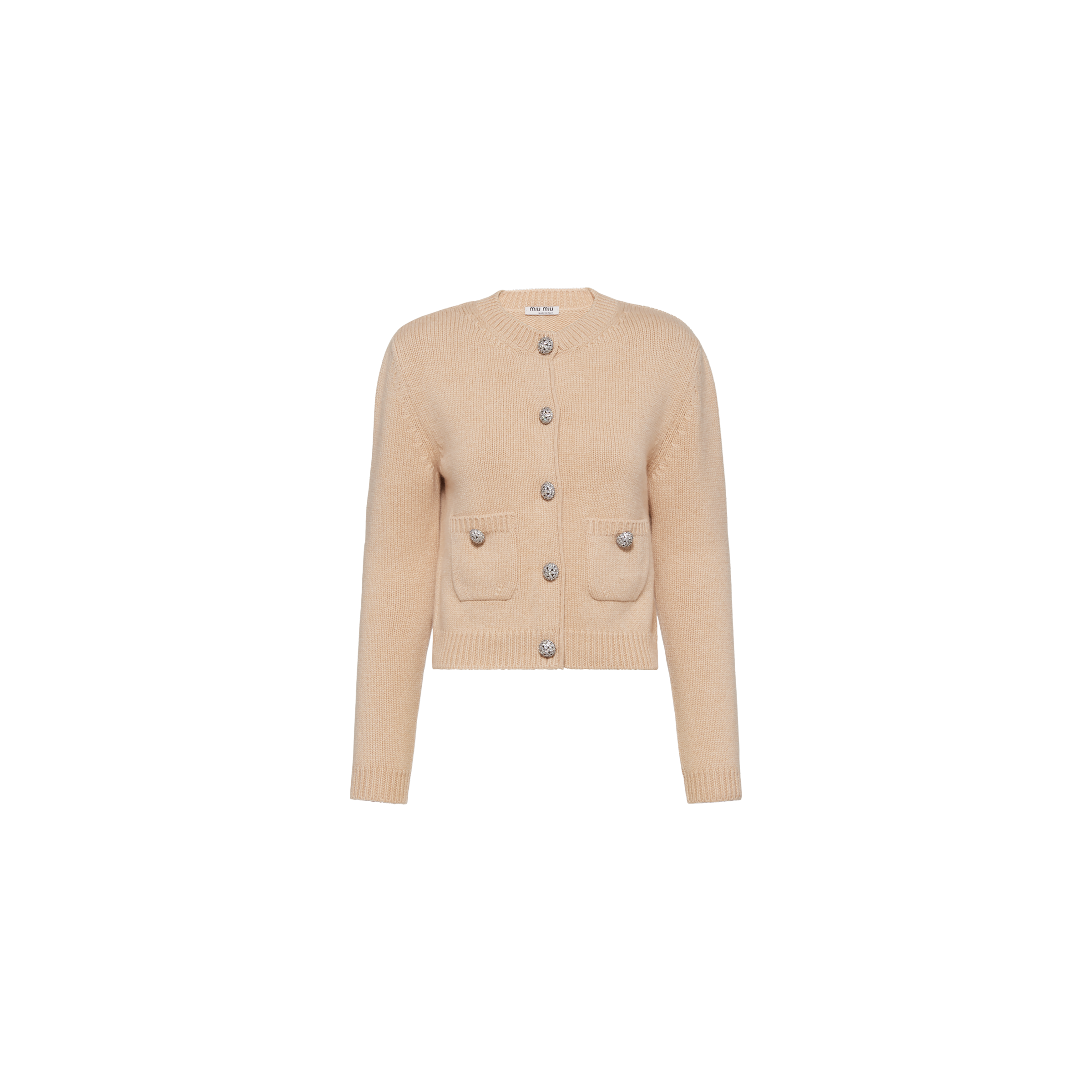 Cashmere cardigan Albino white | Miu Miu