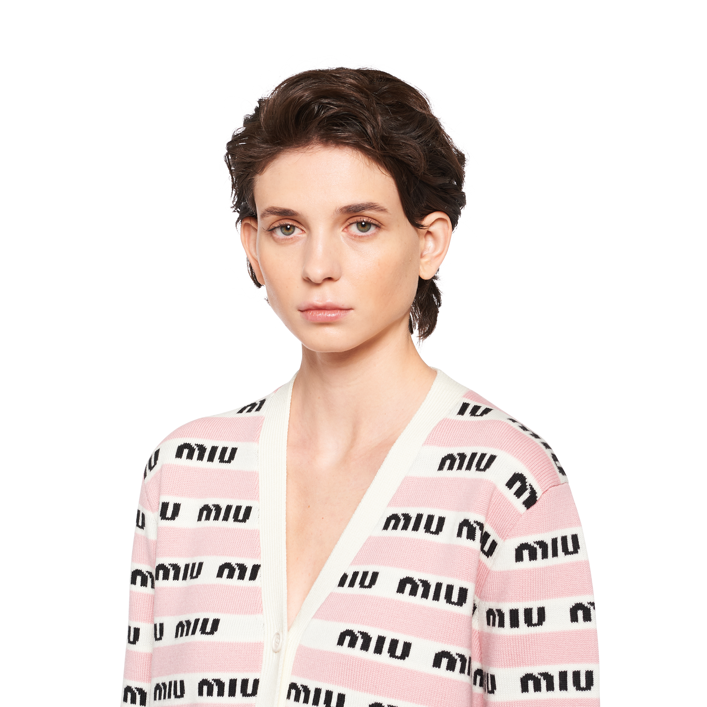 Miu miu pink on sale cardigan