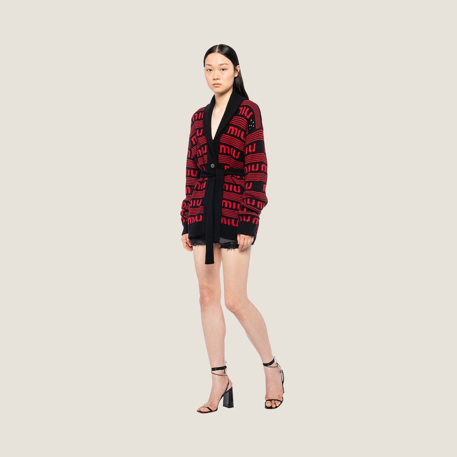 Miumiu 2026 Square Neck Knit Short-Sleeve Top Wool Cashmere 355575