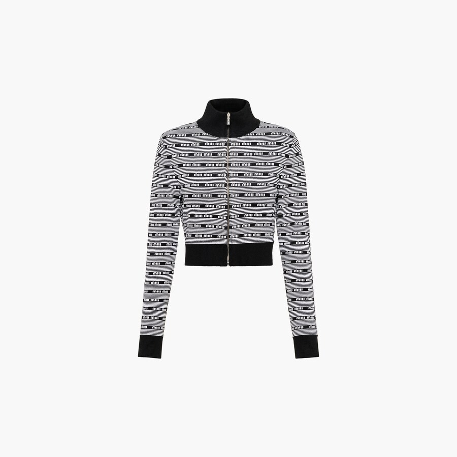 MIUMIU SHORT-SLEEVE TURTLENECK KNIT TOP STYLE 393 main image 1