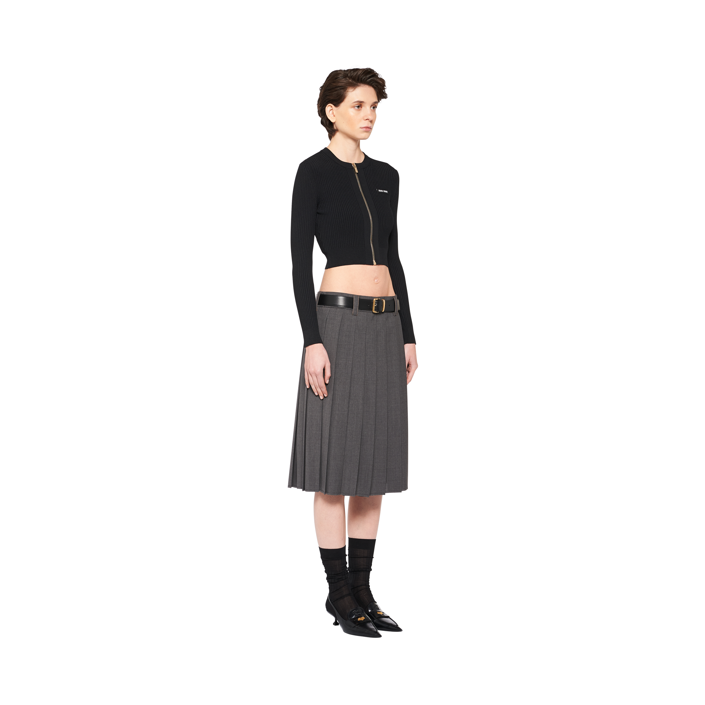 【予約販売品】 カーディガン クルーネック ビスコース ブラック | Miu Miu トップス
