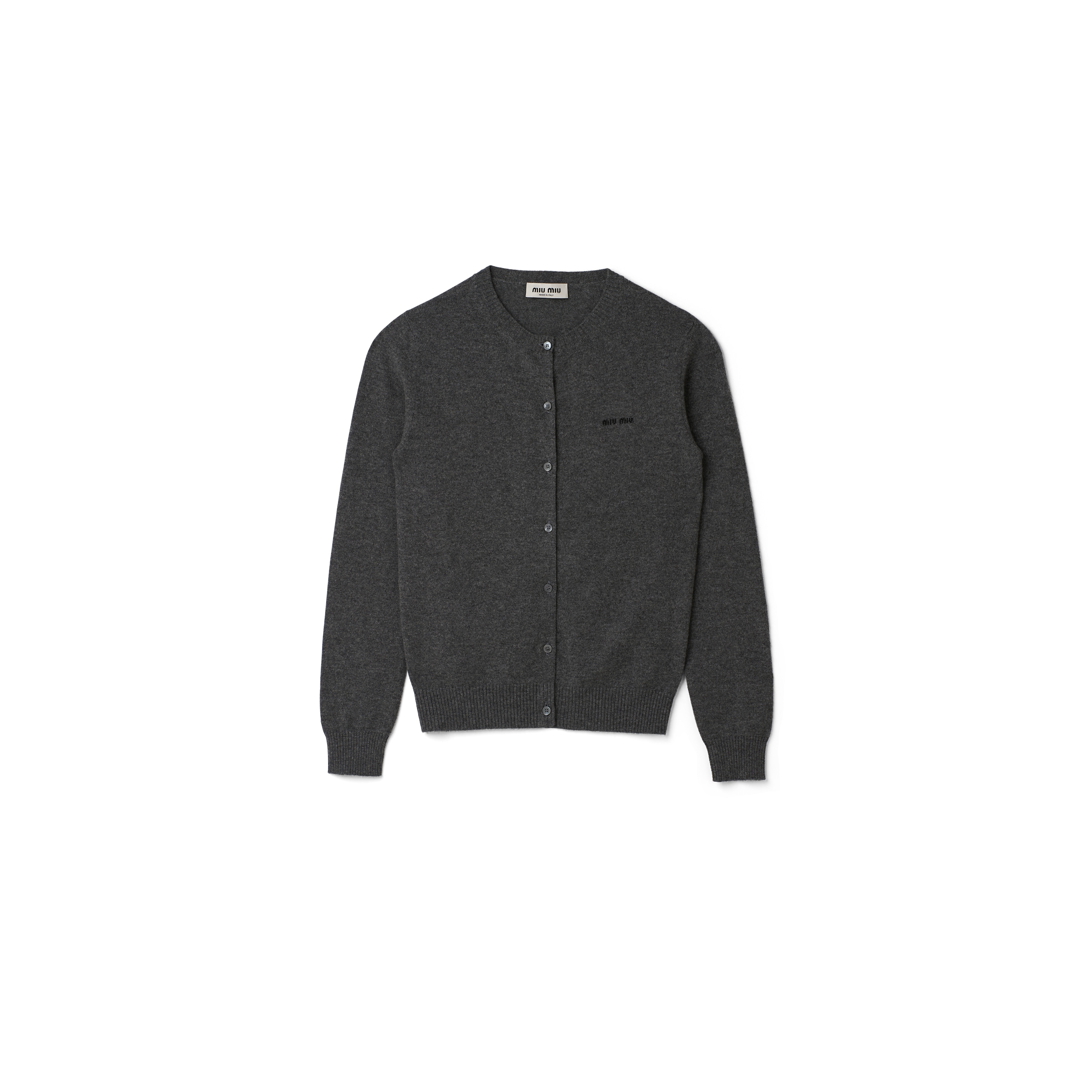 Miu Miu Cardigan En Cachemire, Femme, Gris Ardoise, Taille 40