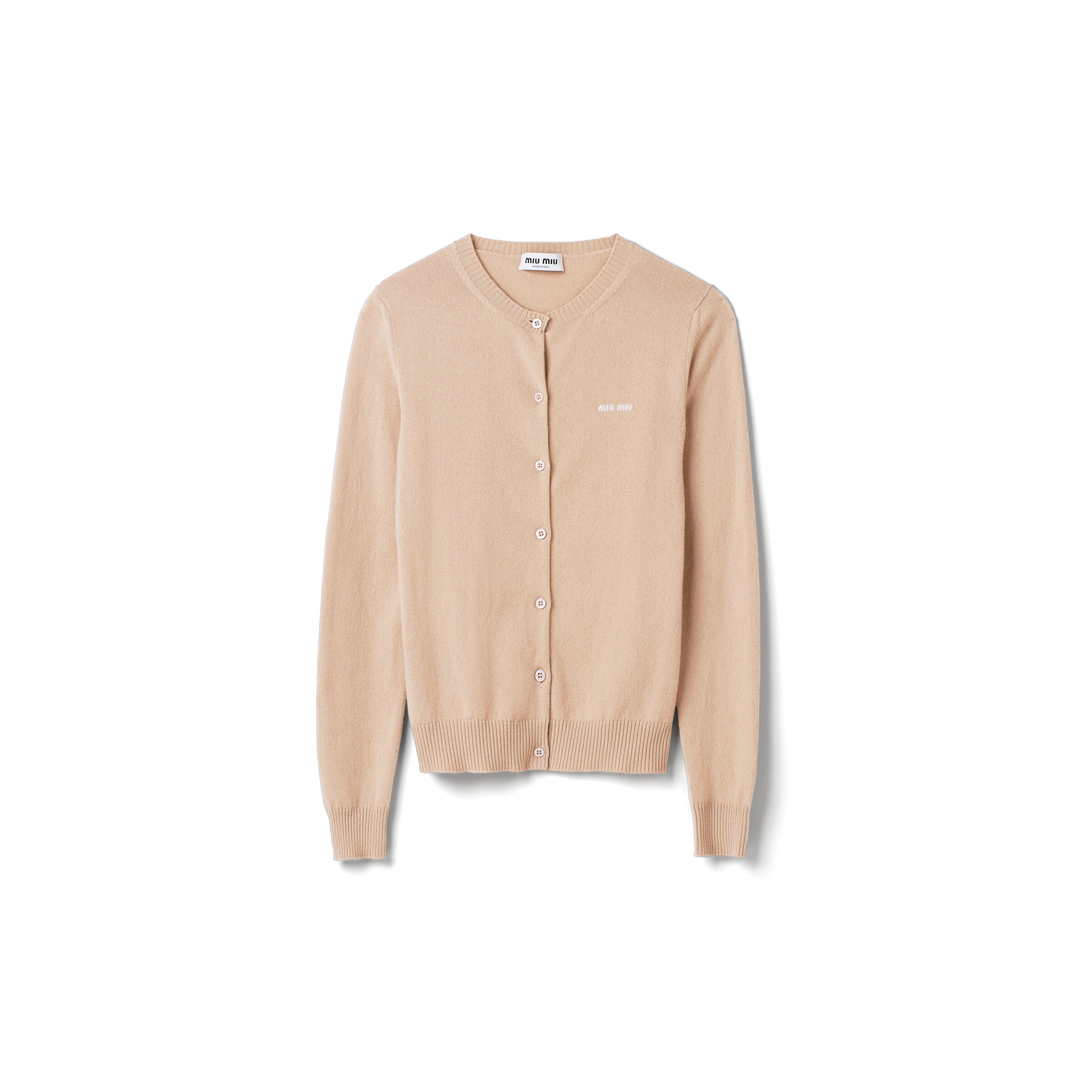 Miu Miu Cardigan En Cachemire, Femme, Blanc Albinos, Taille 36