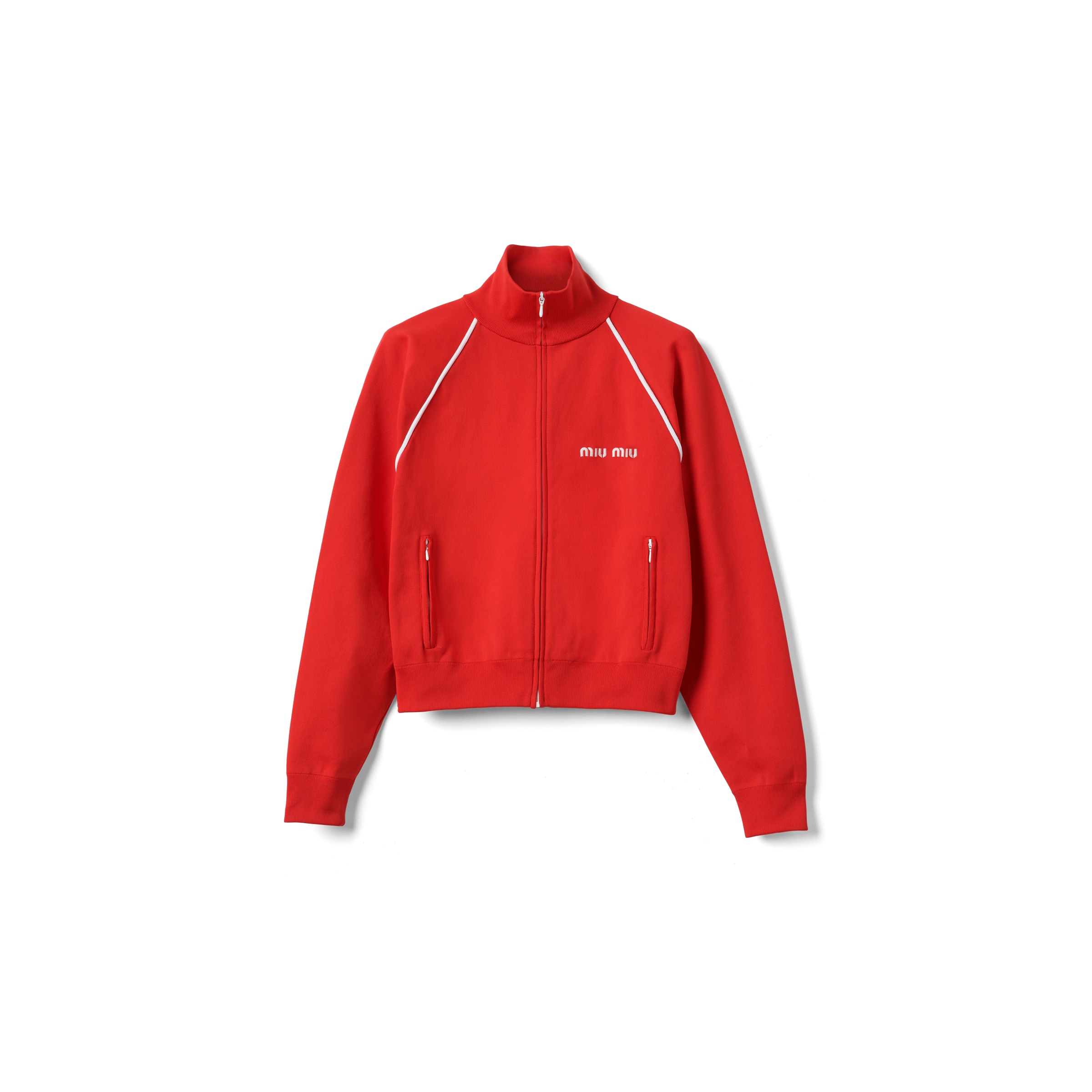 Miu Miu Sweat-shirt En Fil Technique, Femme, Rouge, Taille 38