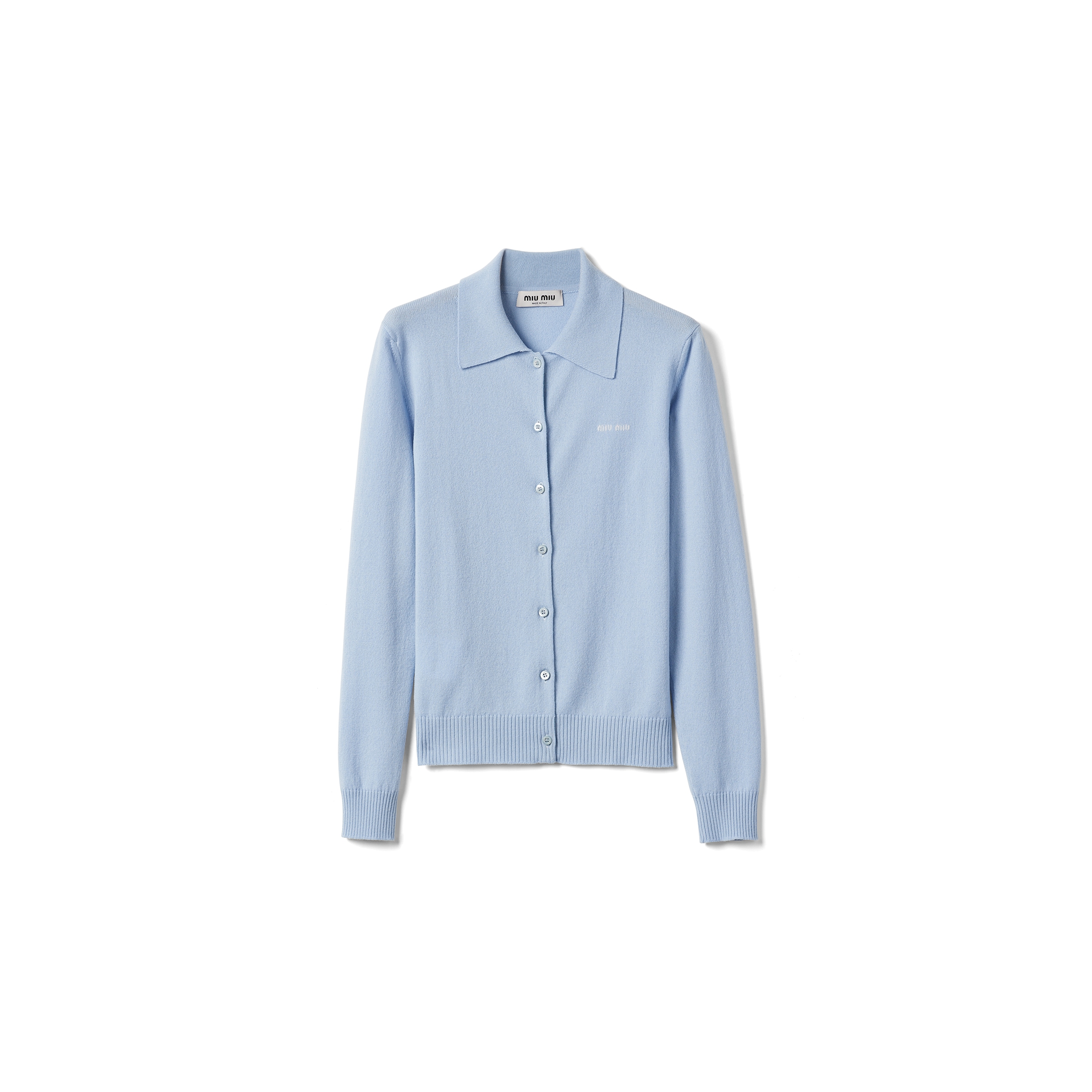 Miu Miu Cardigan In Cashmere, Donna, Cielo, Taglia 44