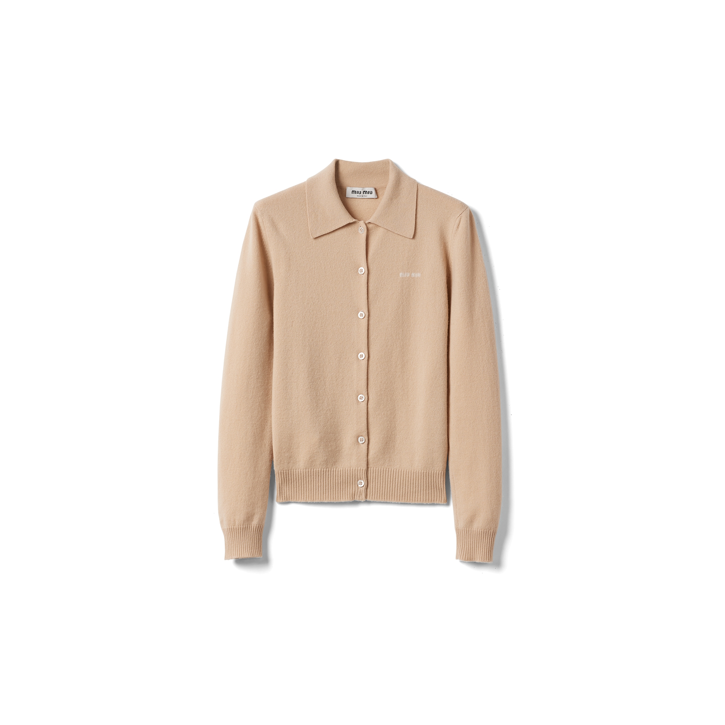 Miu Miu Cardigan In Cashmere, Donna, Albino, Taglia 40