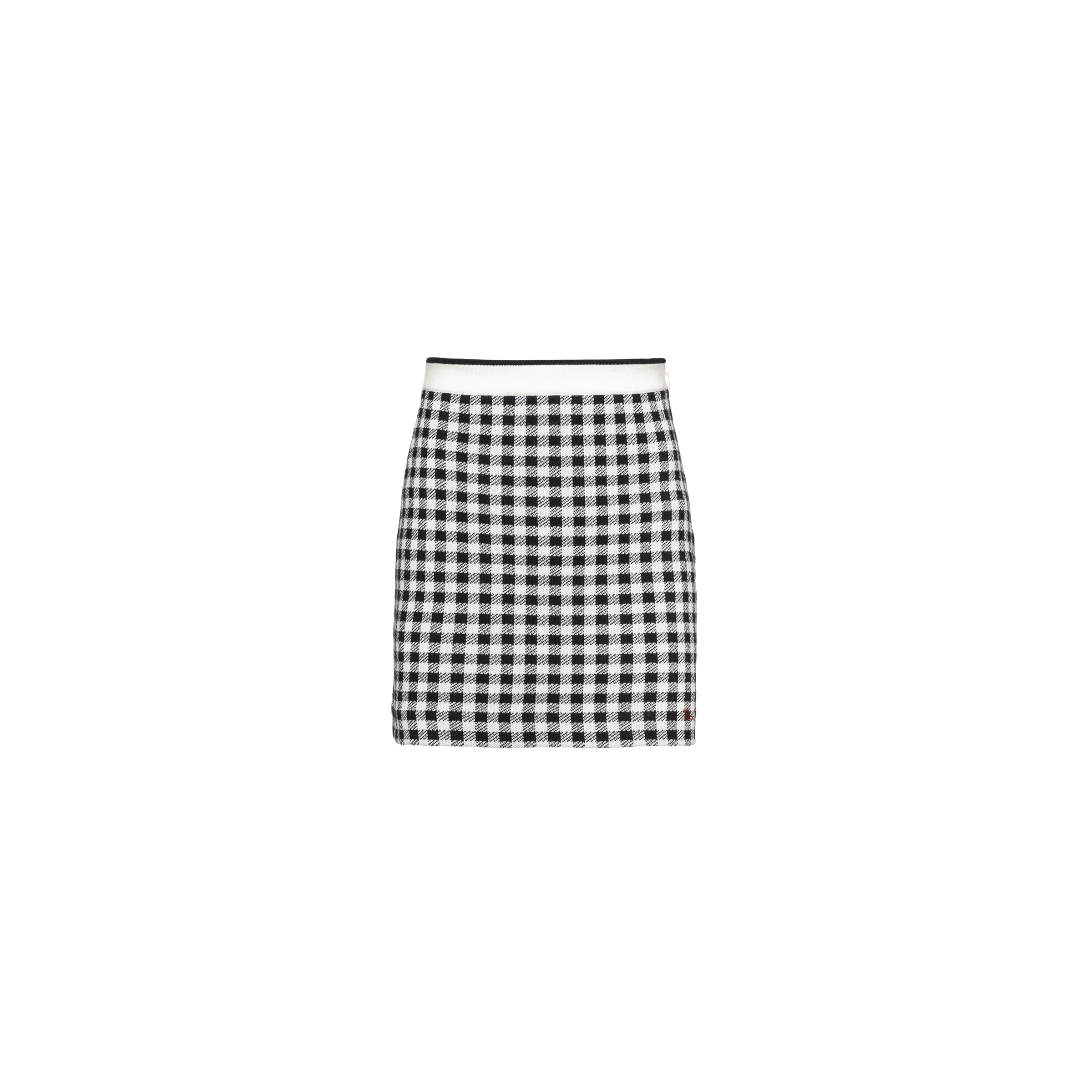 Miu Miu Black & White Knit Logo Miniskirt | ModeSens