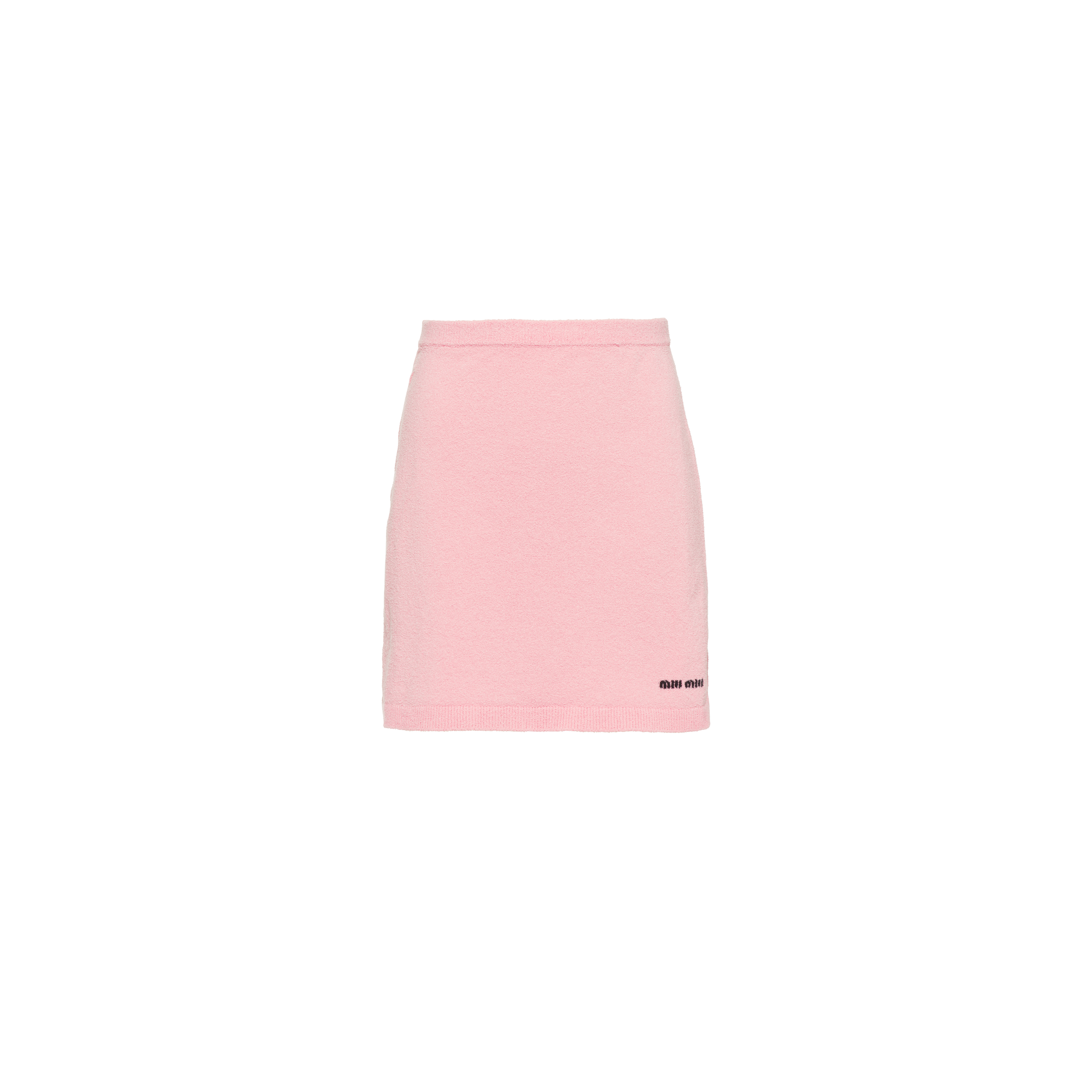 Petal Pink Cotton Boucl Miniskirt MIU MIU