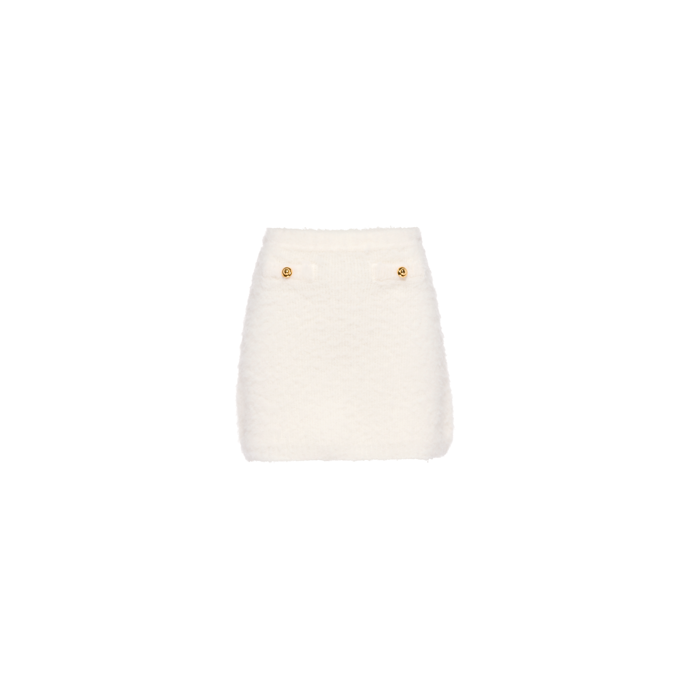 White Boucl Miniskirt Miu Miu